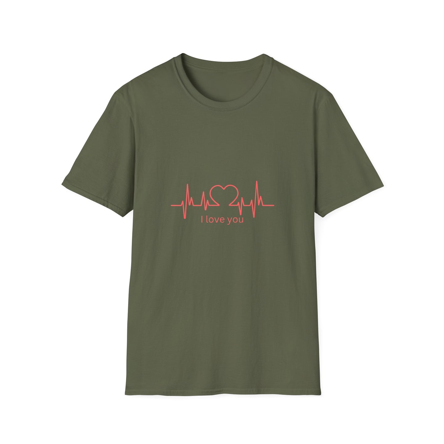Heartbeat Love Unisex Softstyle T-Shirt - Casual Graphic Tee for Valentine's Day and Everyday Wear