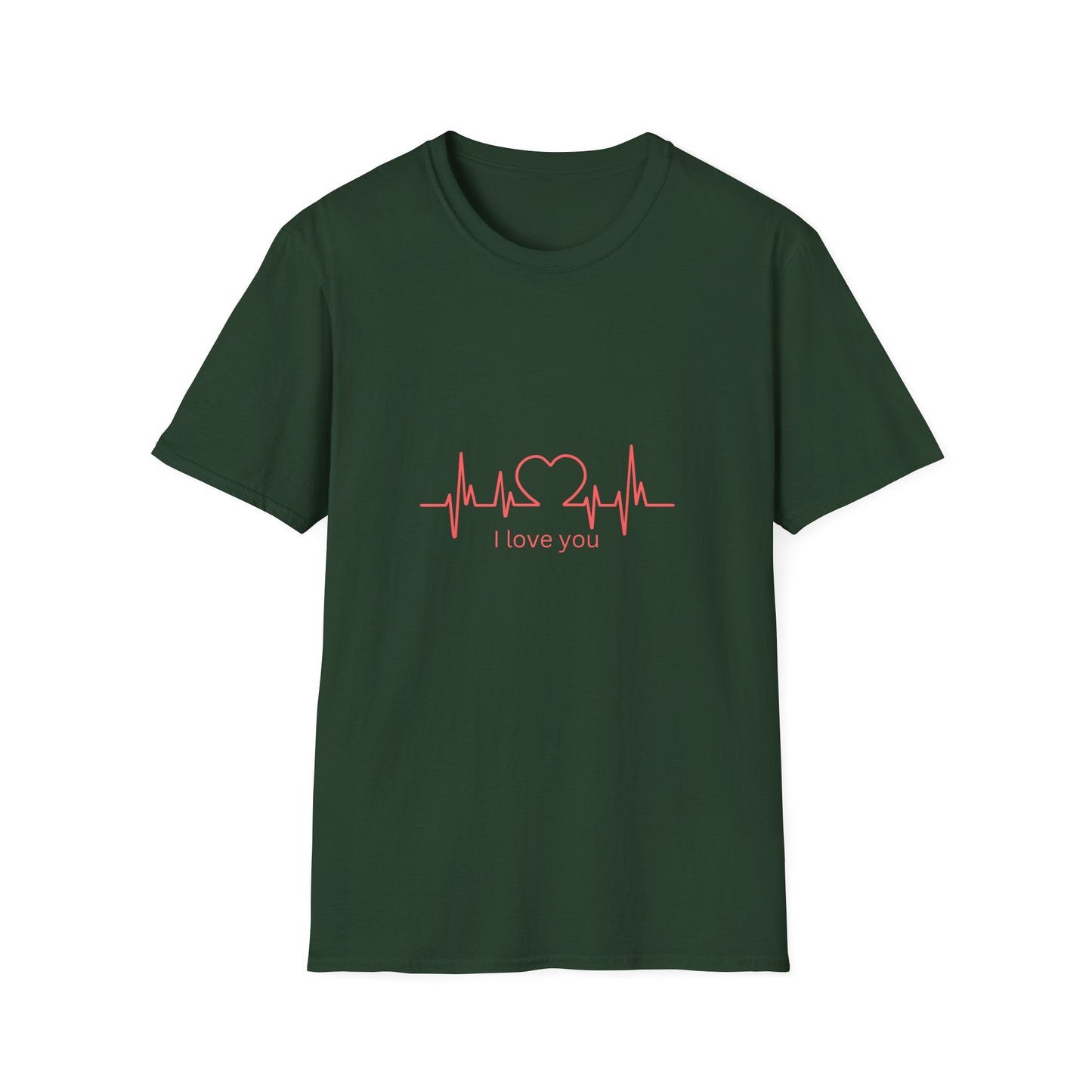 Heartbeat Love Unisex Softstyle T-Shirt - Casual Graphic Tee for Valentine's Day and Everyday Wear