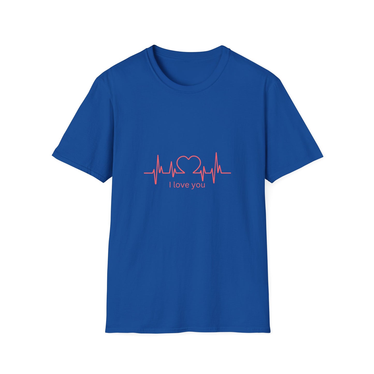Heartbeat Love Unisex Softstyle T-Shirt - Casual Graphic Tee for Valentine's Day and Everyday Wear