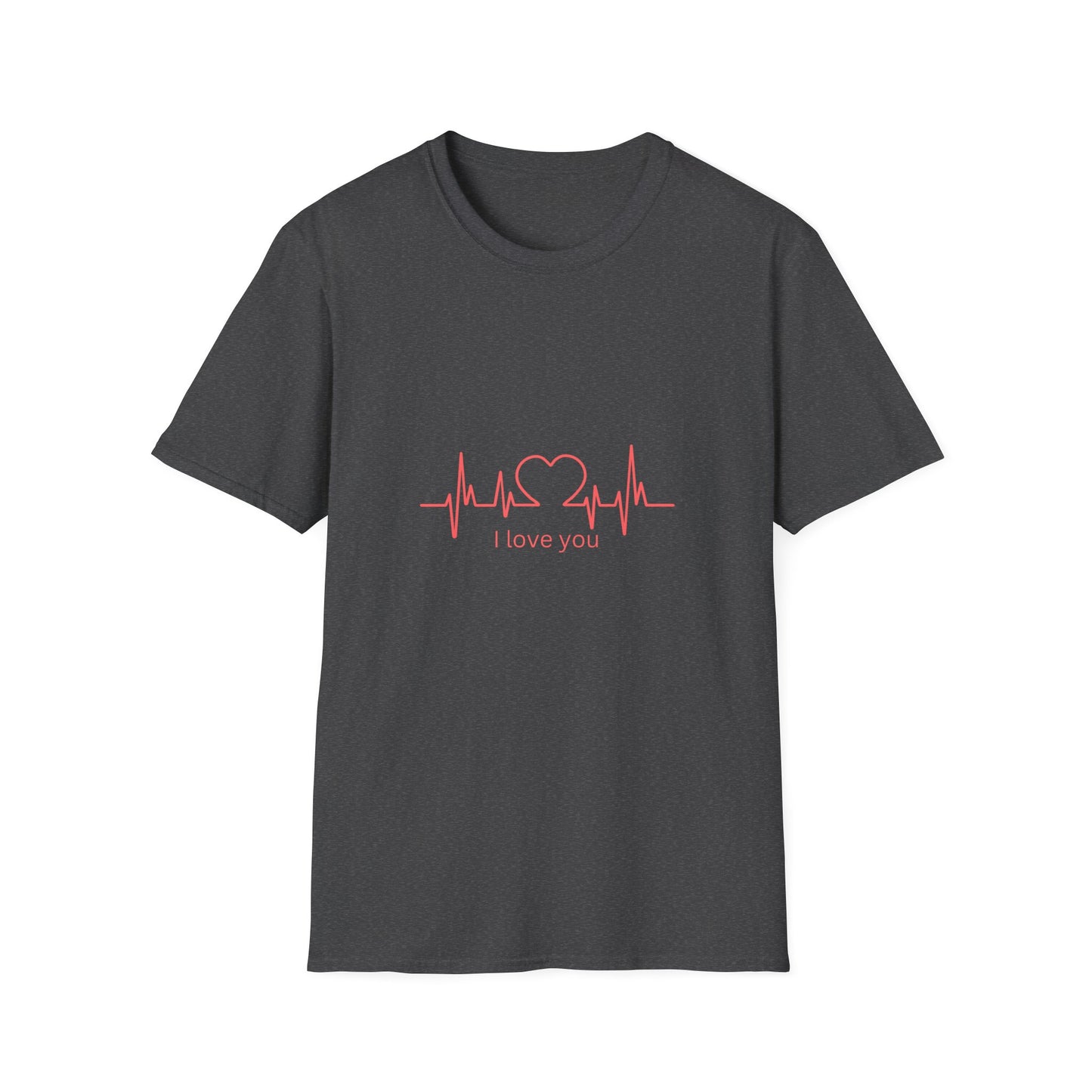 Heartbeat Love Unisex Softstyle T-Shirt - Casual Graphic Tee for Valentine's Day and Everyday Wear