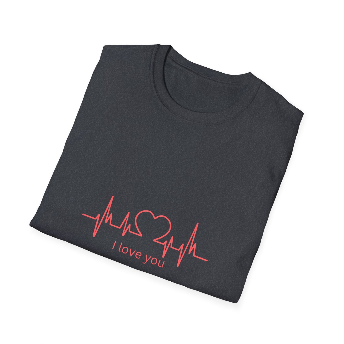 Heartbeat Love Unisex Softstyle T-Shirt - Casual Graphic Tee for Valentine's Day and Everyday Wear