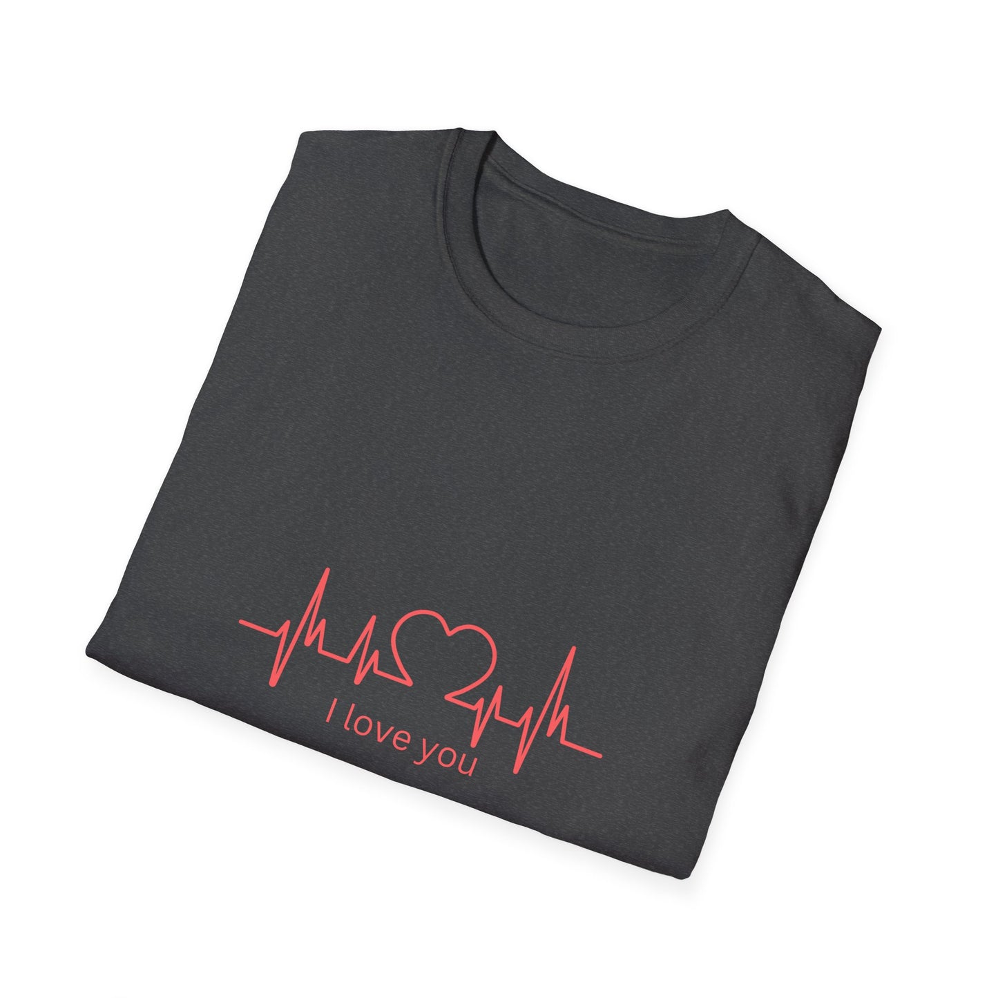 Heartbeat Love Unisex Softstyle T-Shirt - Casual Graphic Tee for Valentine's Day and Everyday Wear