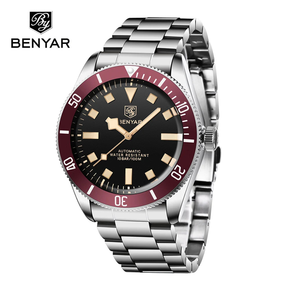 Benyar Mens Watches Mechanical Automatic luxury watch for men BB58 Waterproof wristwatch Luminous Chocie Gift Reloj hombre