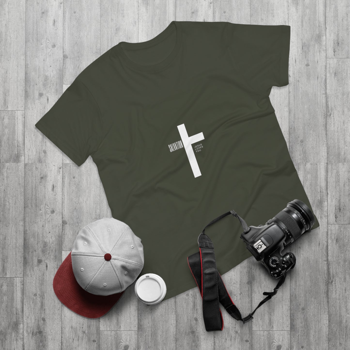 Minimalist Cross Graphic Men's T-Shirt - Faith-Inspired Tee