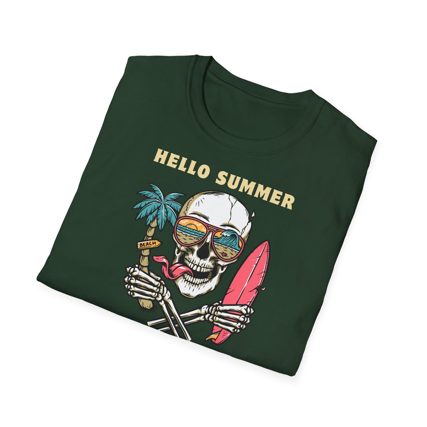 Hello Summer Skull T-Shirt - Good Vibes Unisex Tee