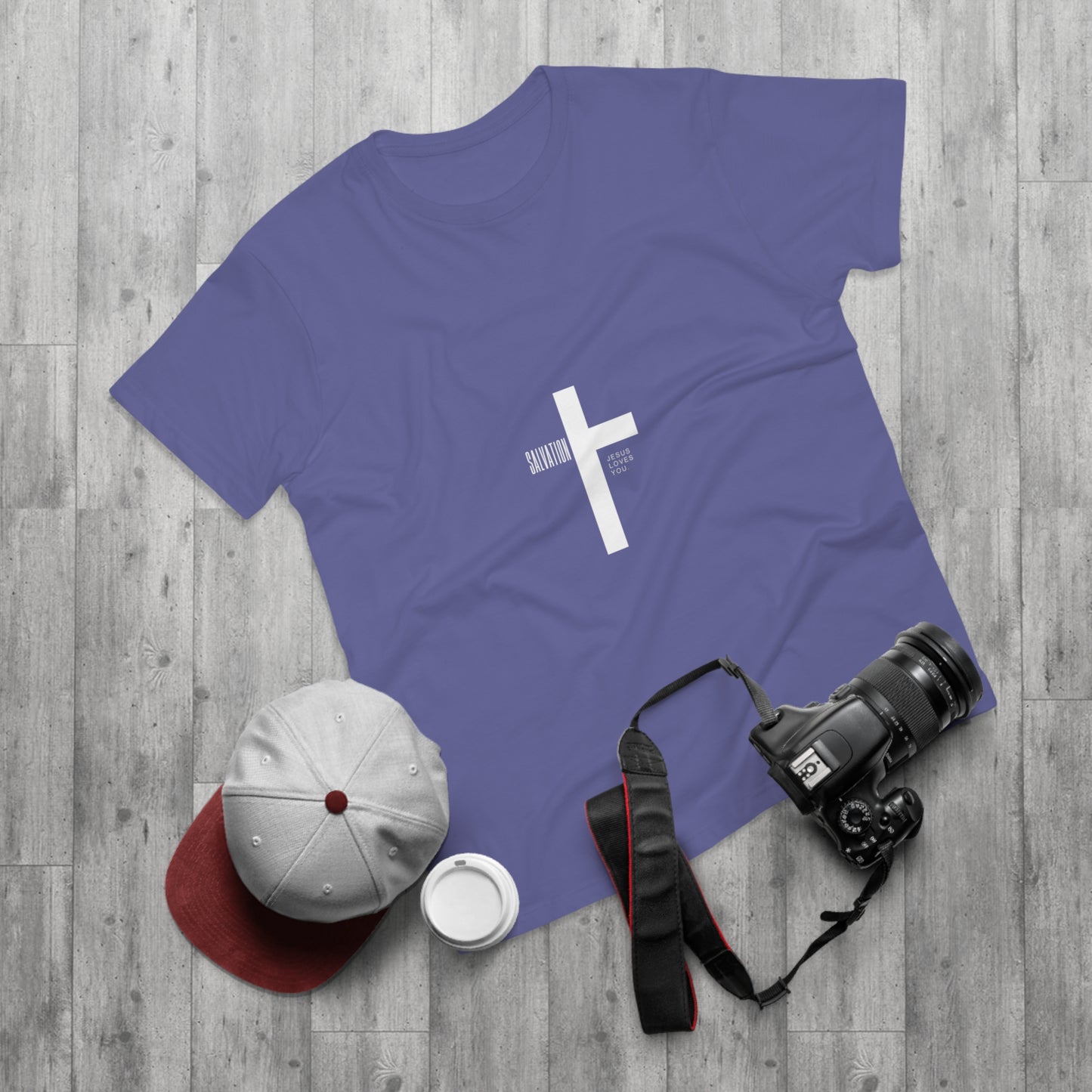 Minimalist Cross Graphic Men's T-Shirt - Faith-Inspired Tee