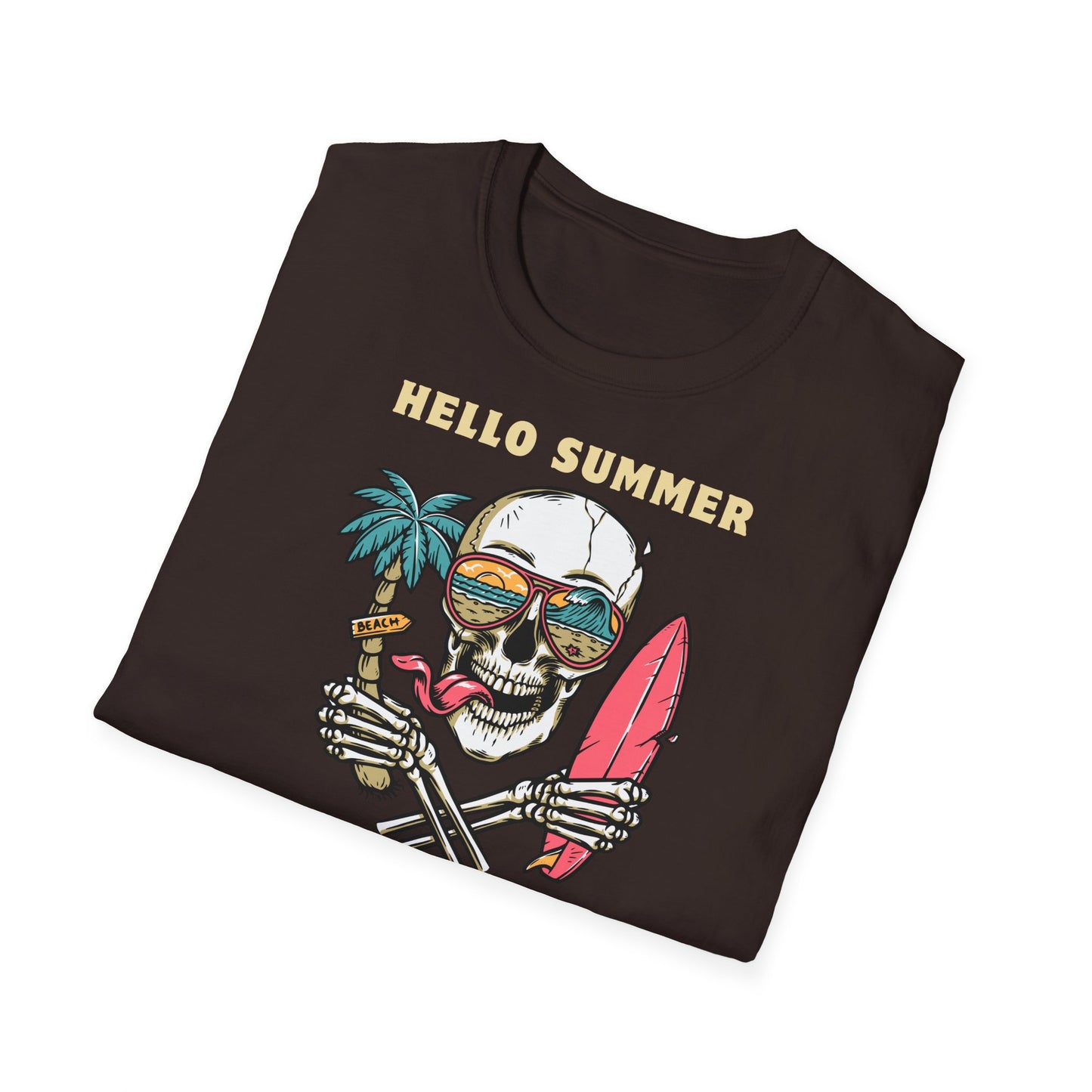 Hello Summer Skull T-Shirt - Good Vibes Unisex Tee