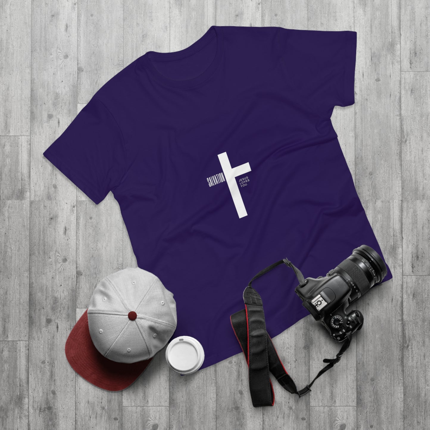 Minimalist Cross Graphic Men's T-Shirt - Faith-Inspired Tee