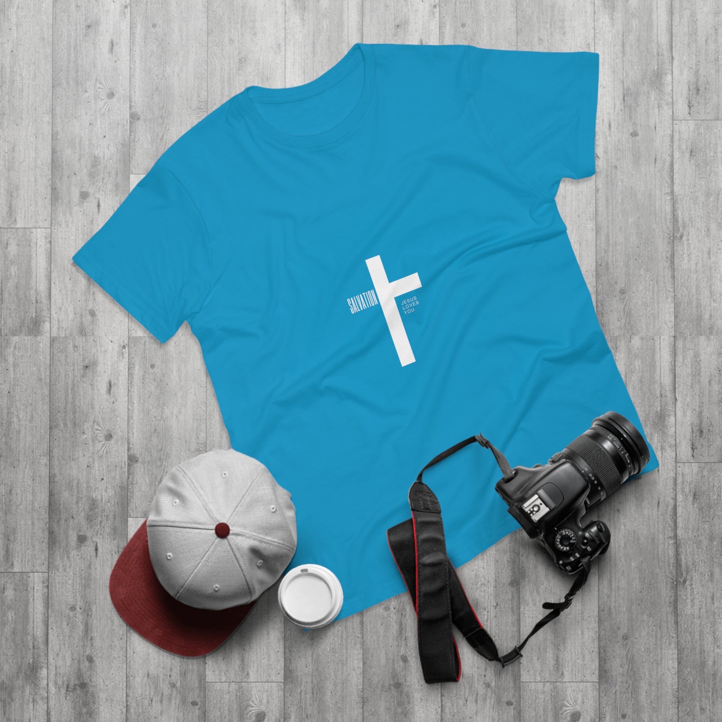 Minimalist Cross Graphic Men's T-Shirt - Faith-Inspired Tee