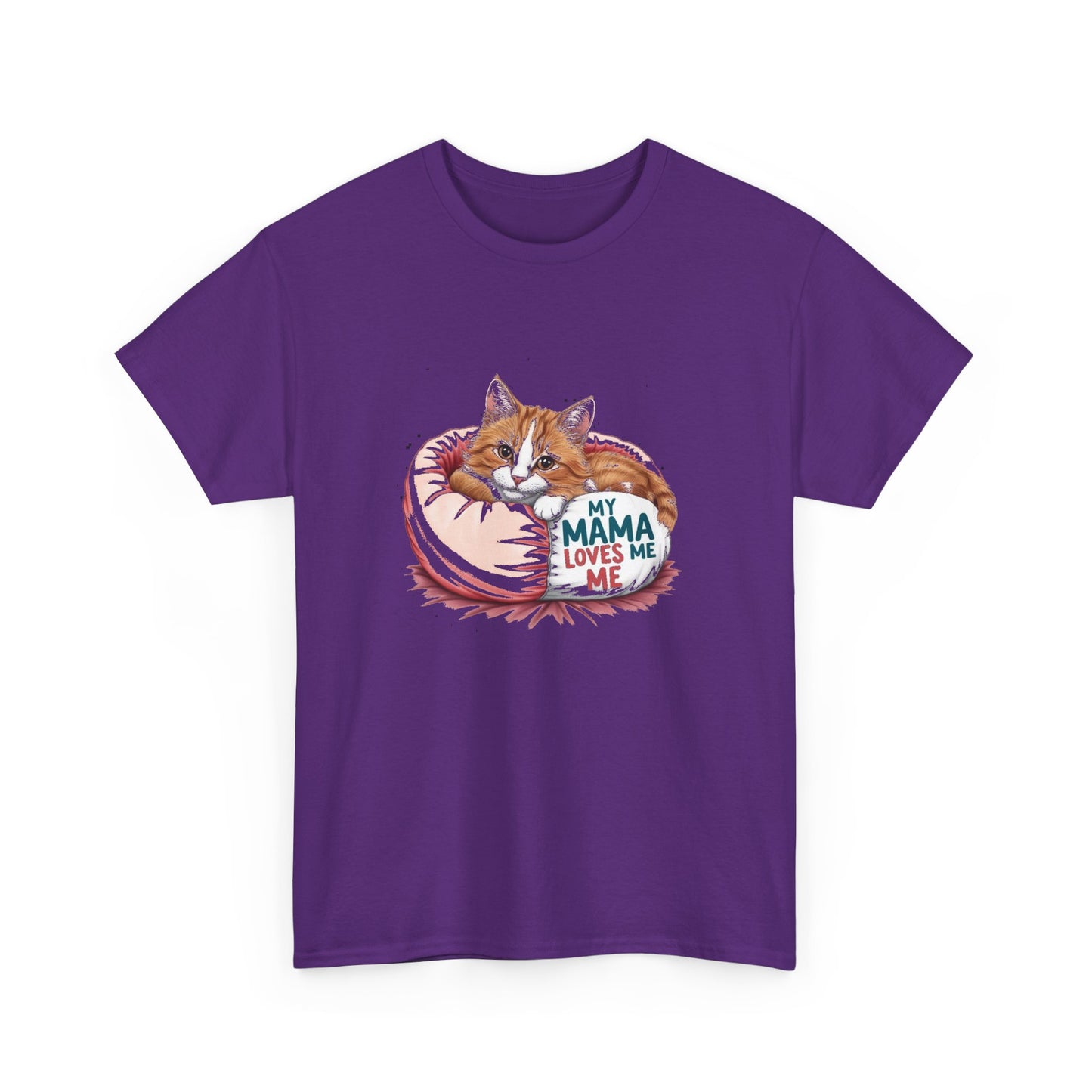 My Mama Loves Me Cat T-Shirt - Unisex Heavy Cotton Tee for Cat Lovers