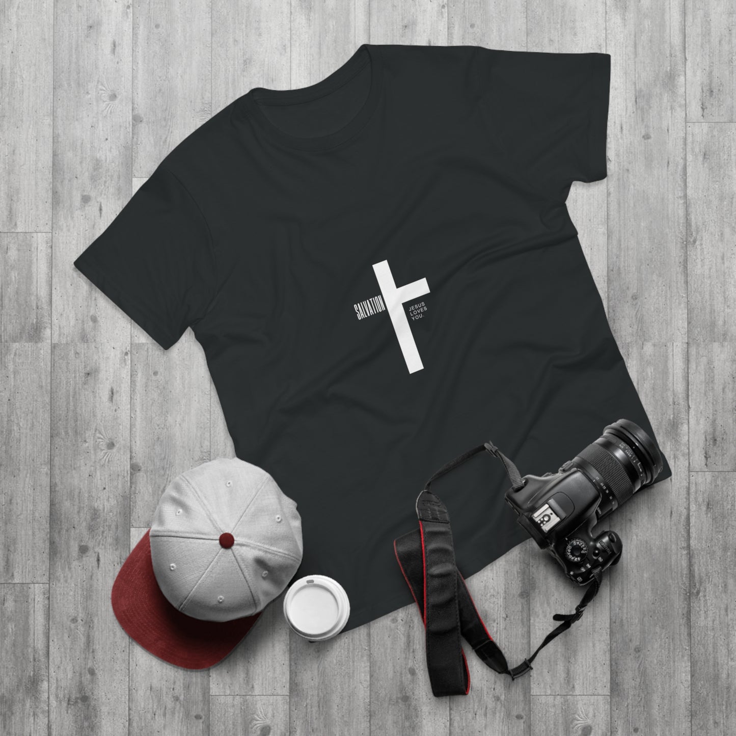 Minimalist Cross Graphic Men's T-Shirt - Faith-Inspired Tee