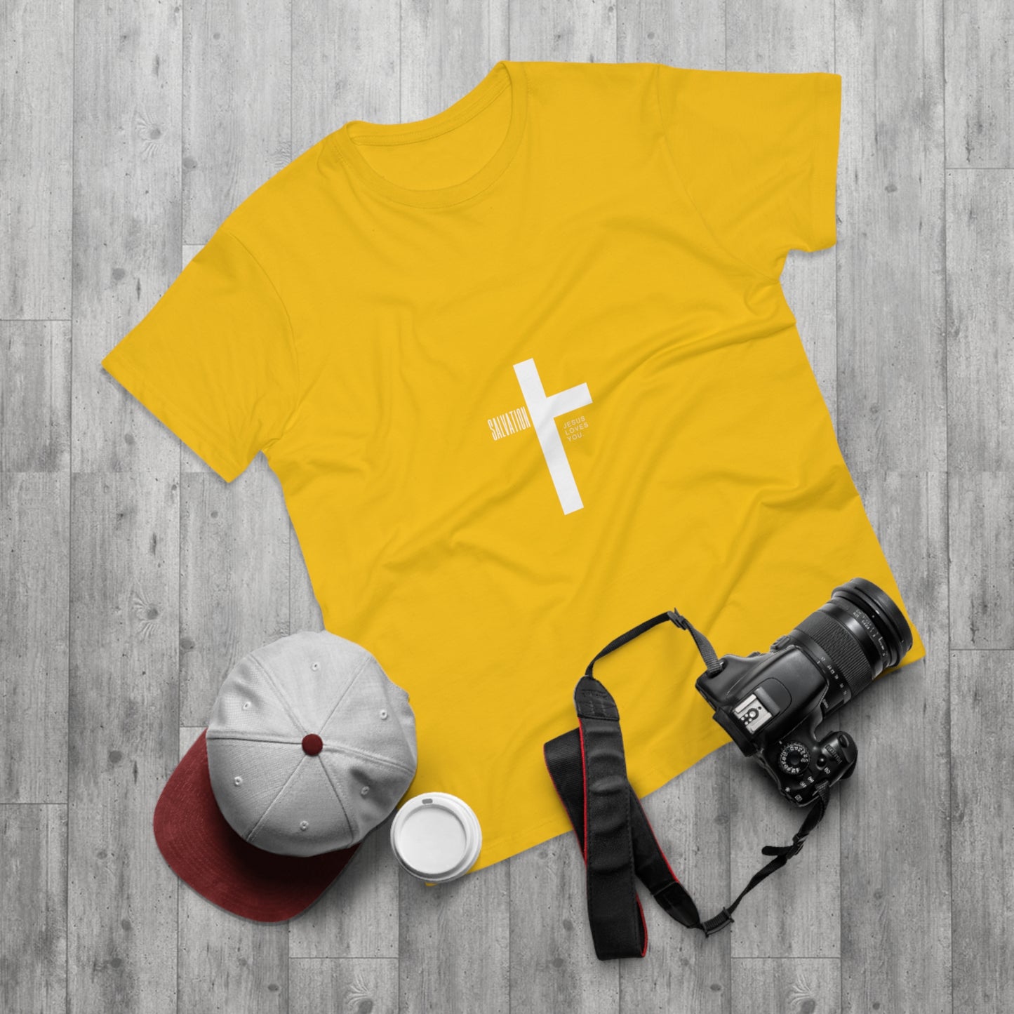 Minimalist Cross Graphic Men's T-Shirt - Faith-Inspired Tee