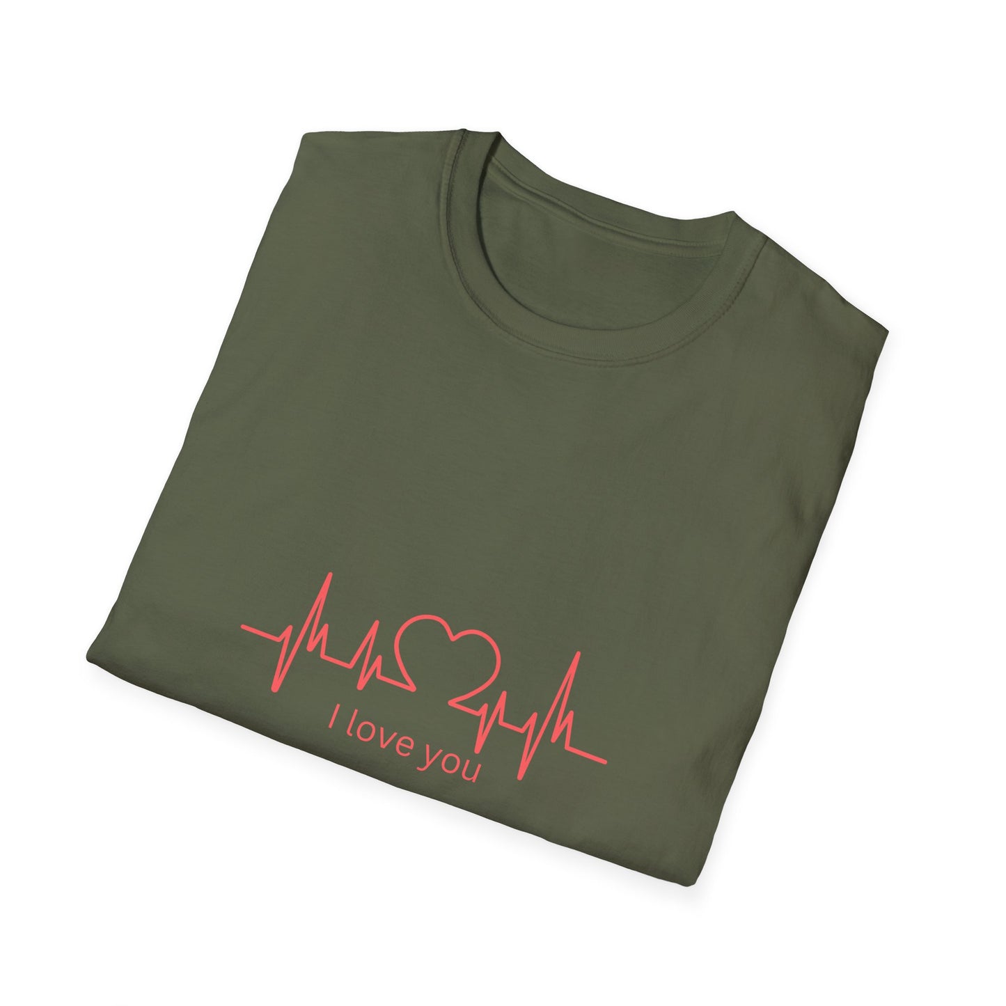Heartbeat Love Unisex Softstyle T-Shirt - Casual Graphic Tee for Valentine's Day and Everyday Wear