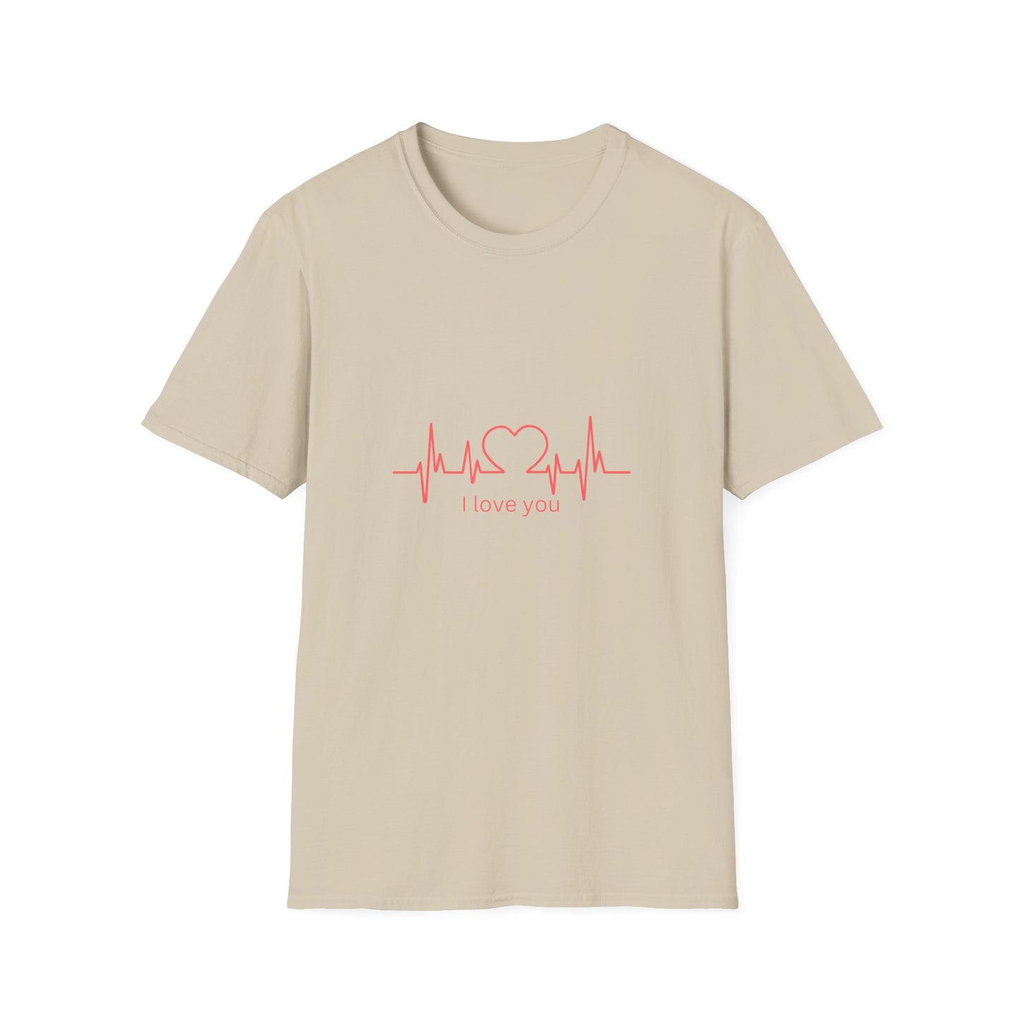 Heartbeat Love Unisex Softstyle T-Shirt - Casual Graphic Tee for Valentine's Day and Everyday Wear