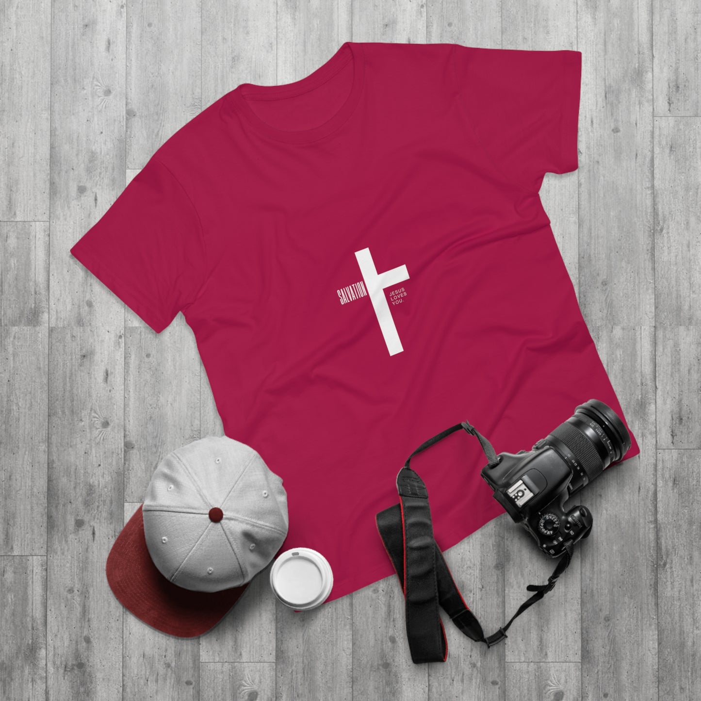 Minimalist Cross Graphic Men's T-Shirt - Faith-Inspired Tee