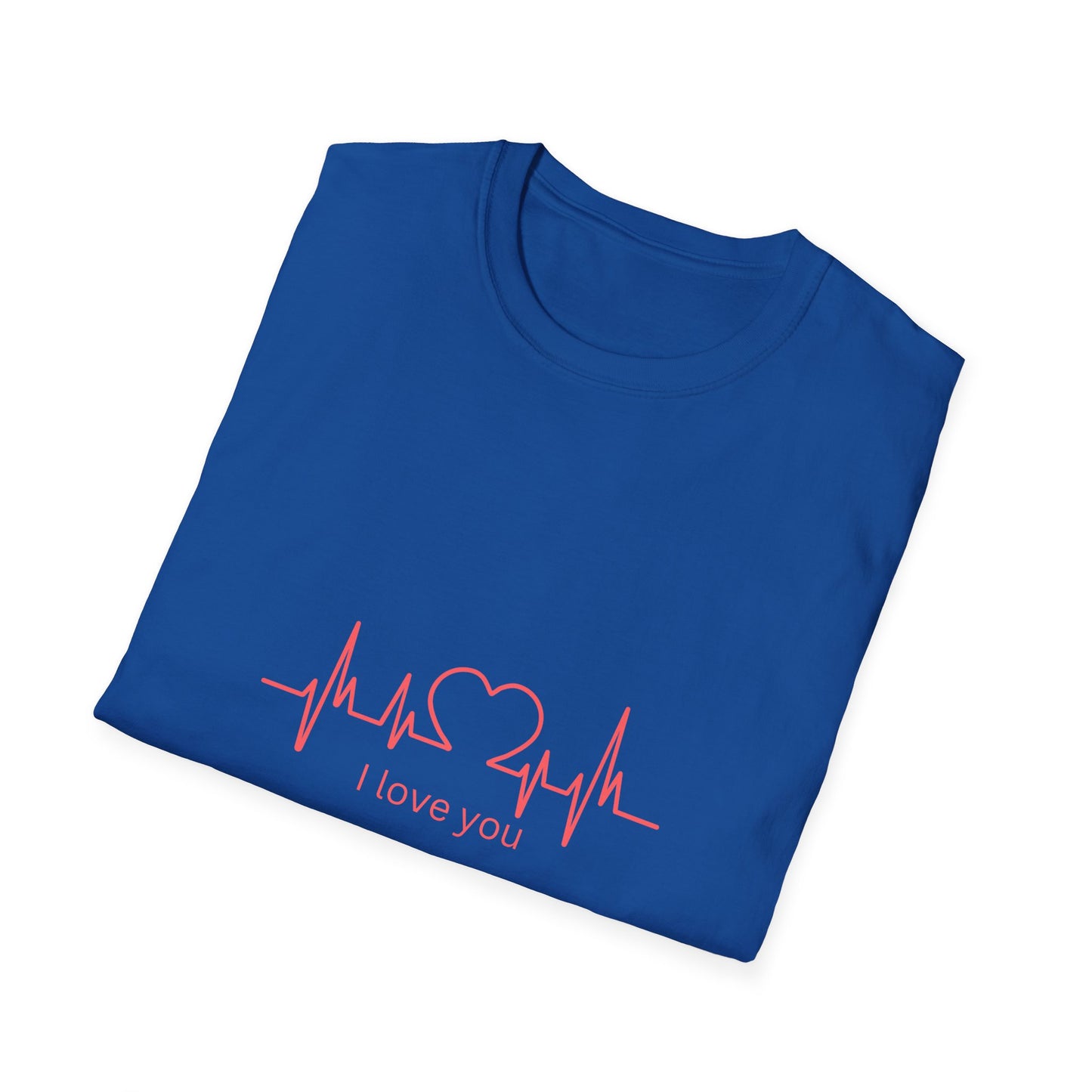 Heartbeat Love Unisex Softstyle T-Shirt - Casual Graphic Tee for Valentine's Day and Everyday Wear