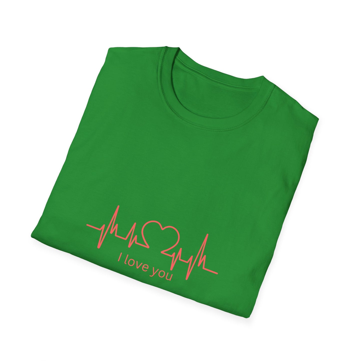 Heartbeat Love Unisex Softstyle T-Shirt - Casual Graphic Tee for Valentine's Day and Everyday Wear
