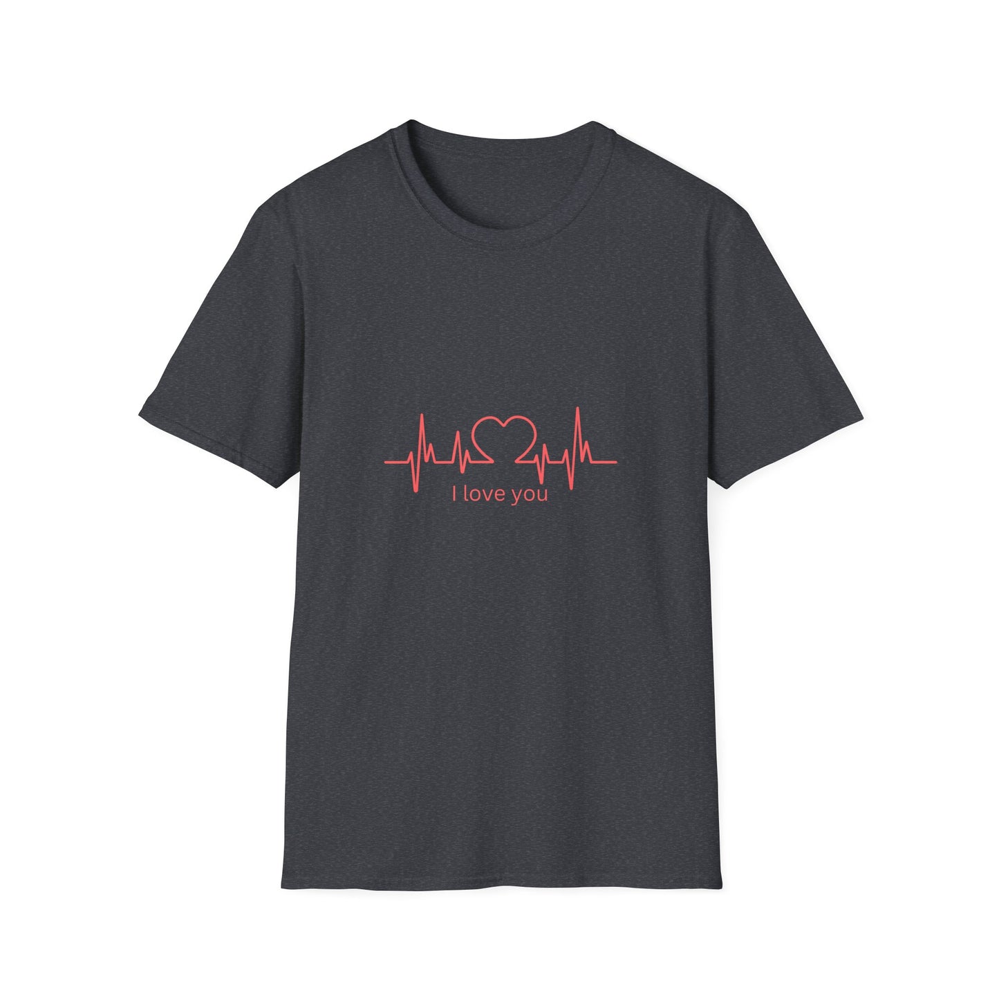 Heartbeat Love Unisex Softstyle T-Shirt - Casual Graphic Tee for Valentine's Day and Everyday Wear