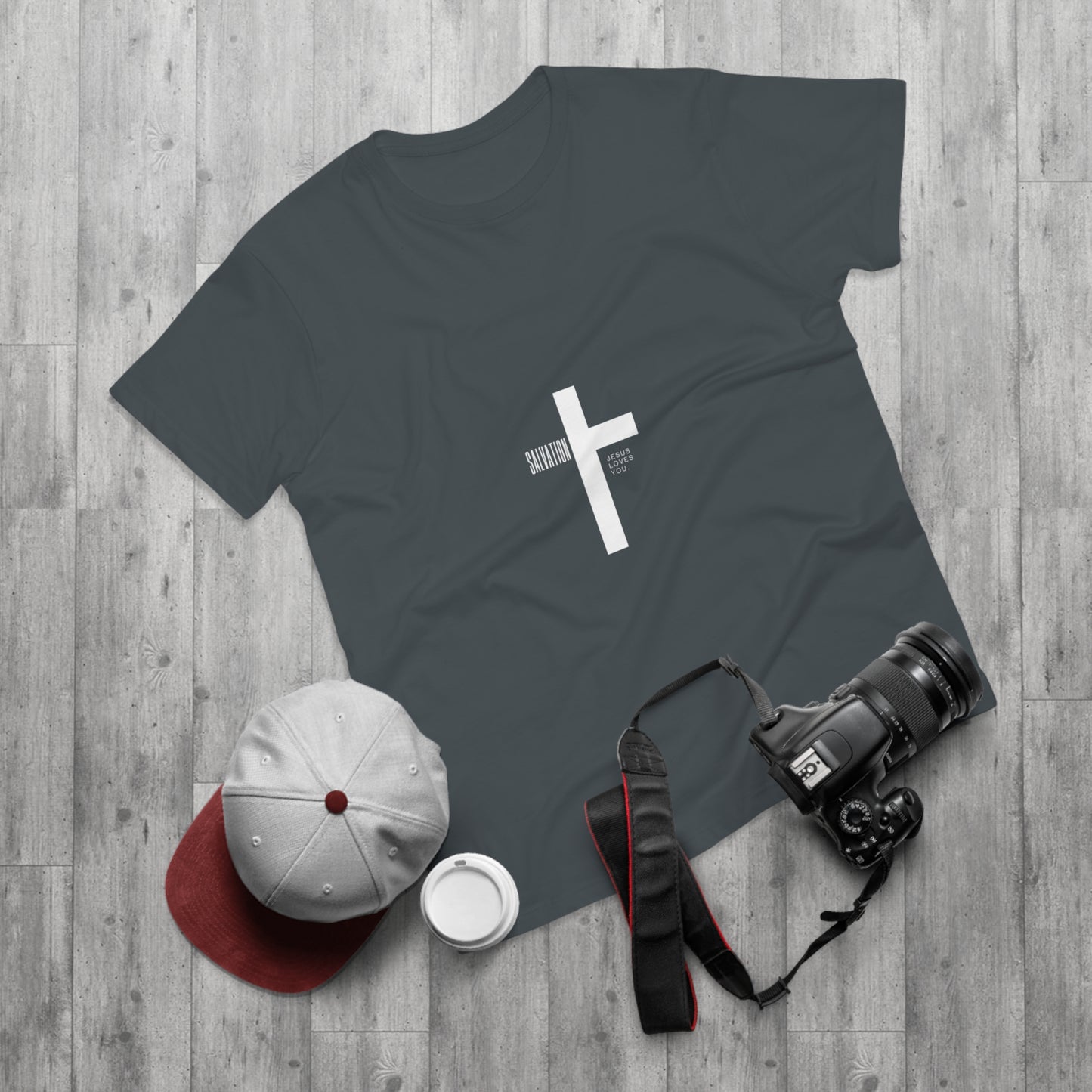 Minimalist Cross Graphic Men's T-Shirt - Faith-Inspired Tee