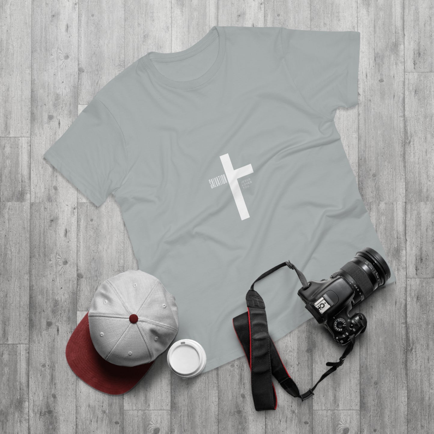 Minimalist Cross Graphic Men's T-Shirt - Faith-Inspired Tee