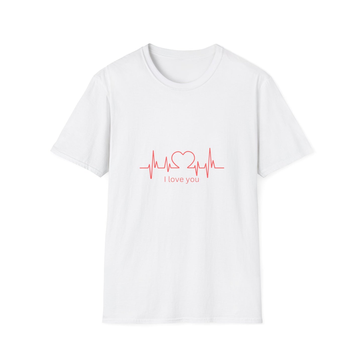 Heartbeat Love Unisex Softstyle T-Shirt - Casual Graphic Tee for Valentine's Day and Everyday Wear