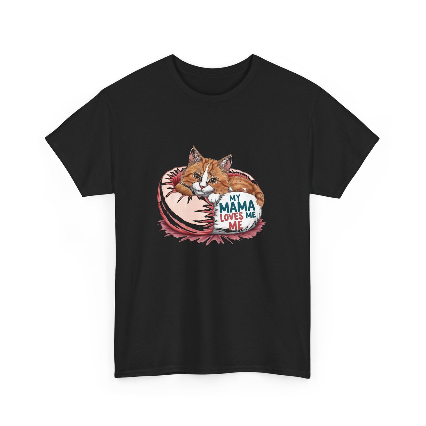 My Mama Loves Me Cat T-Shirt - Unisex Heavy Cotton Tee for Cat Lovers