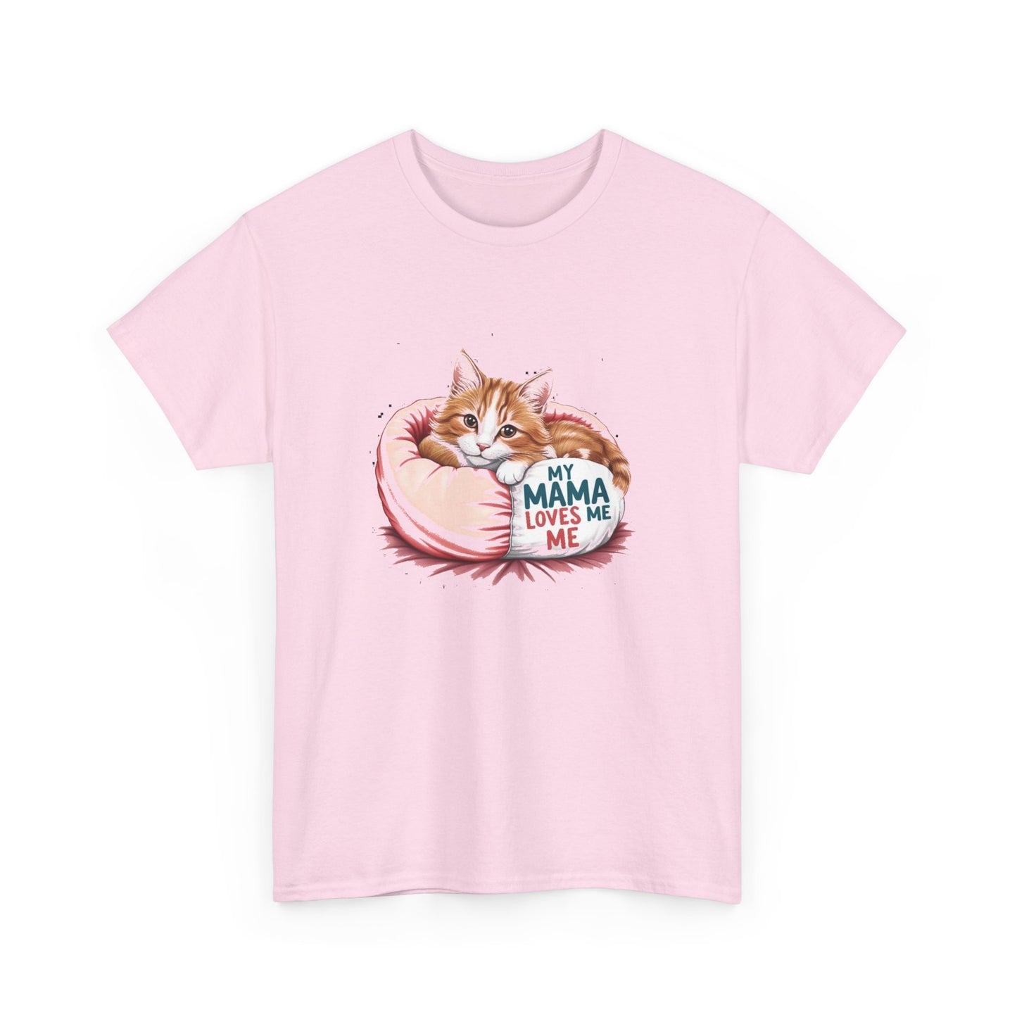 My Mama Loves Me Cat T-Shirt - Unisex Heavy Cotton Tee for Cat Lovers