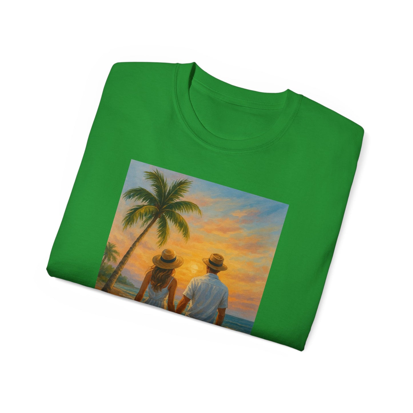 Beach Sunset Couple Tee | Unisex Ultra Cotton T-Shirt for Summer Getaways