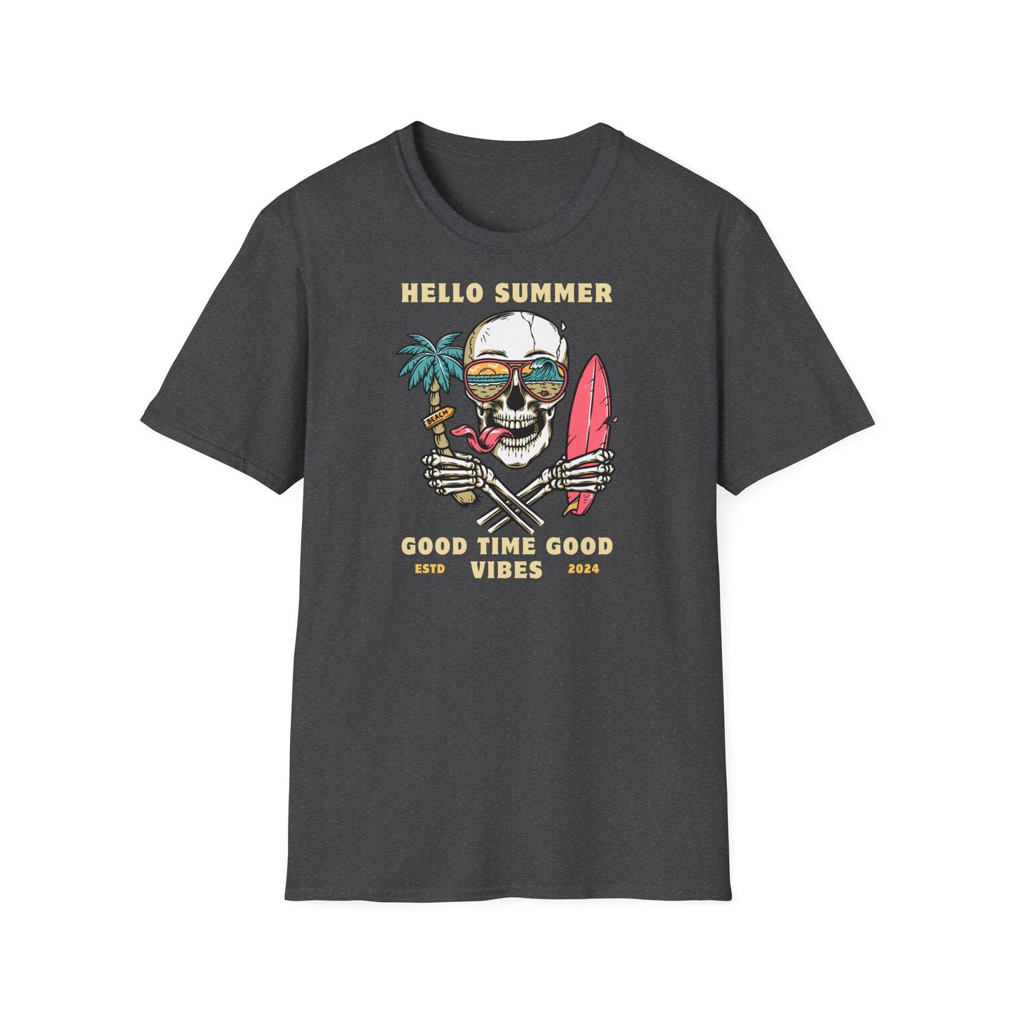 Hello Summer Skull T-Shirt - Good Vibes Unisex Tee