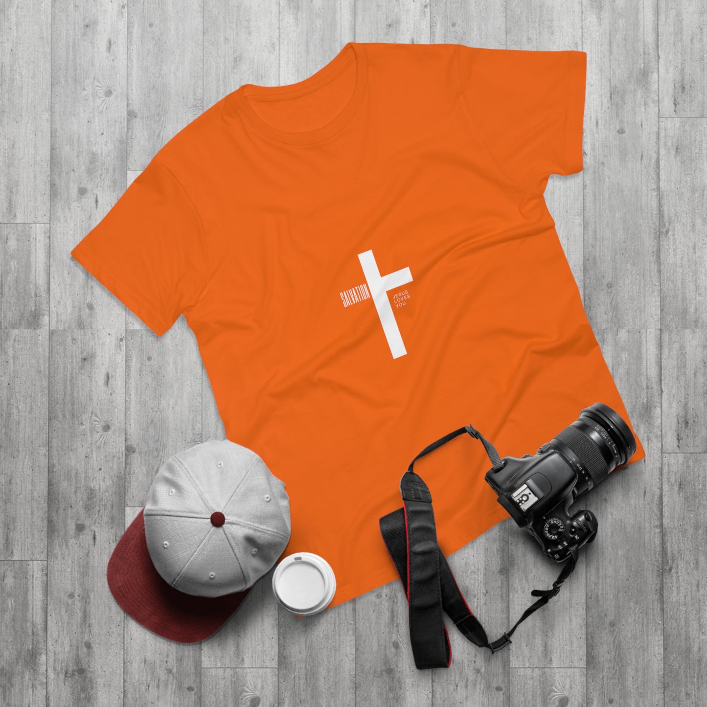 Minimalist Cross Graphic Men's T-Shirt - Faith-Inspired Tee