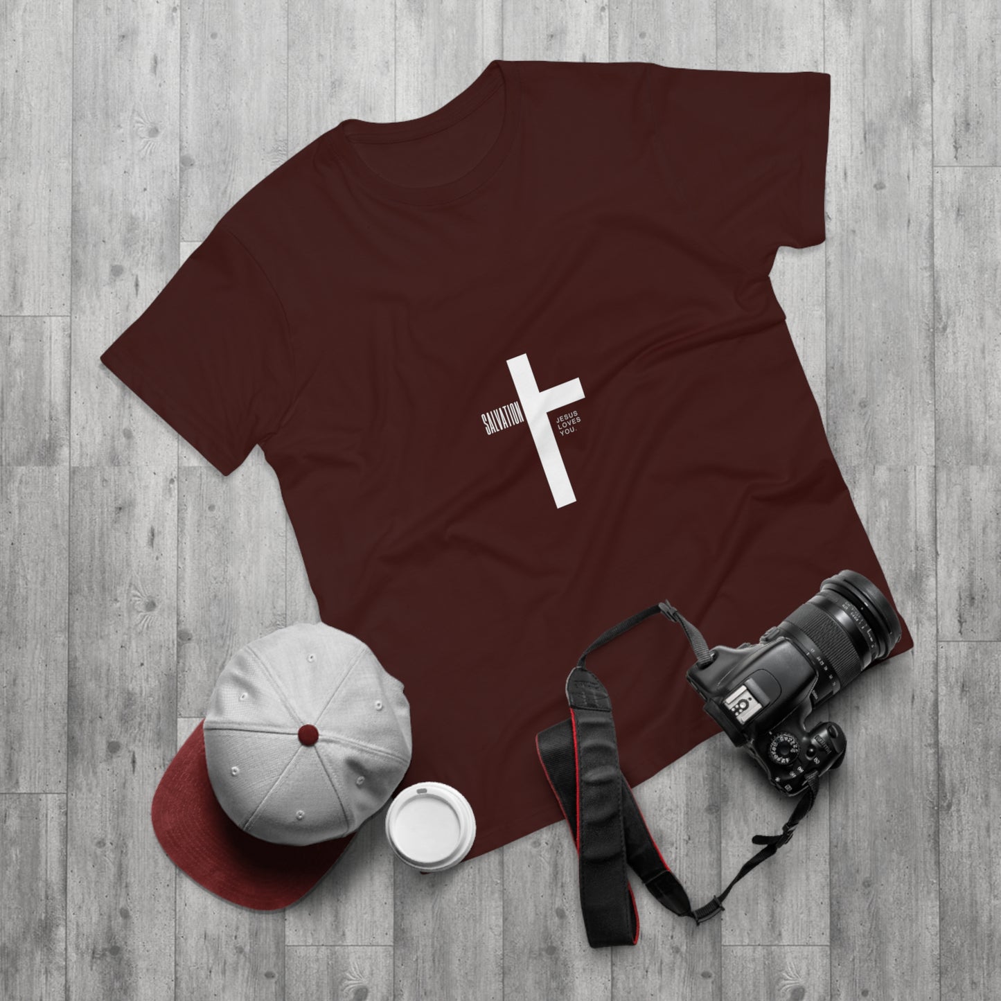 Minimalist Cross Graphic Men's T-Shirt - Faith-Inspired Tee
