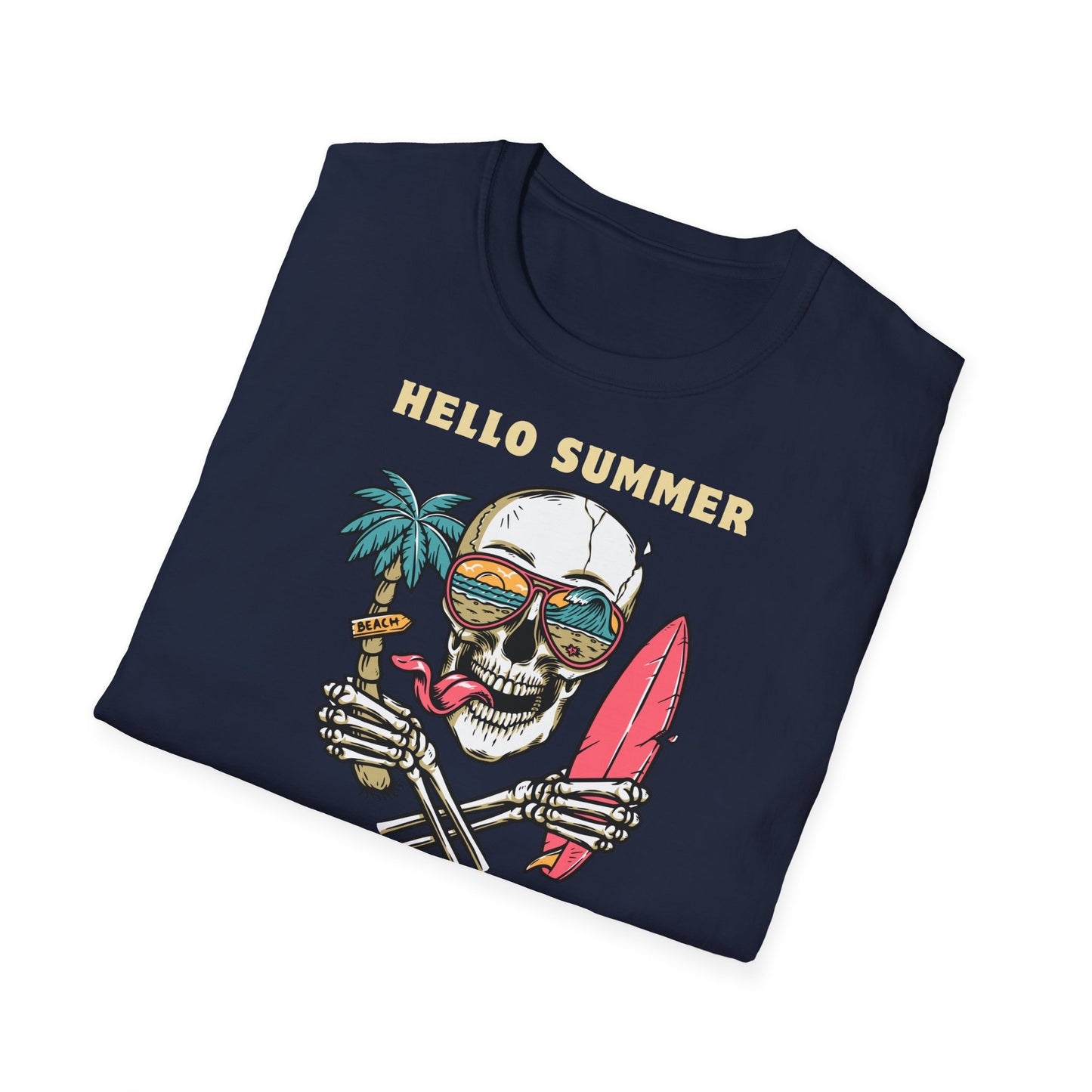 Hello Summer Skull T-Shirt - Good Vibes Unisex Tee