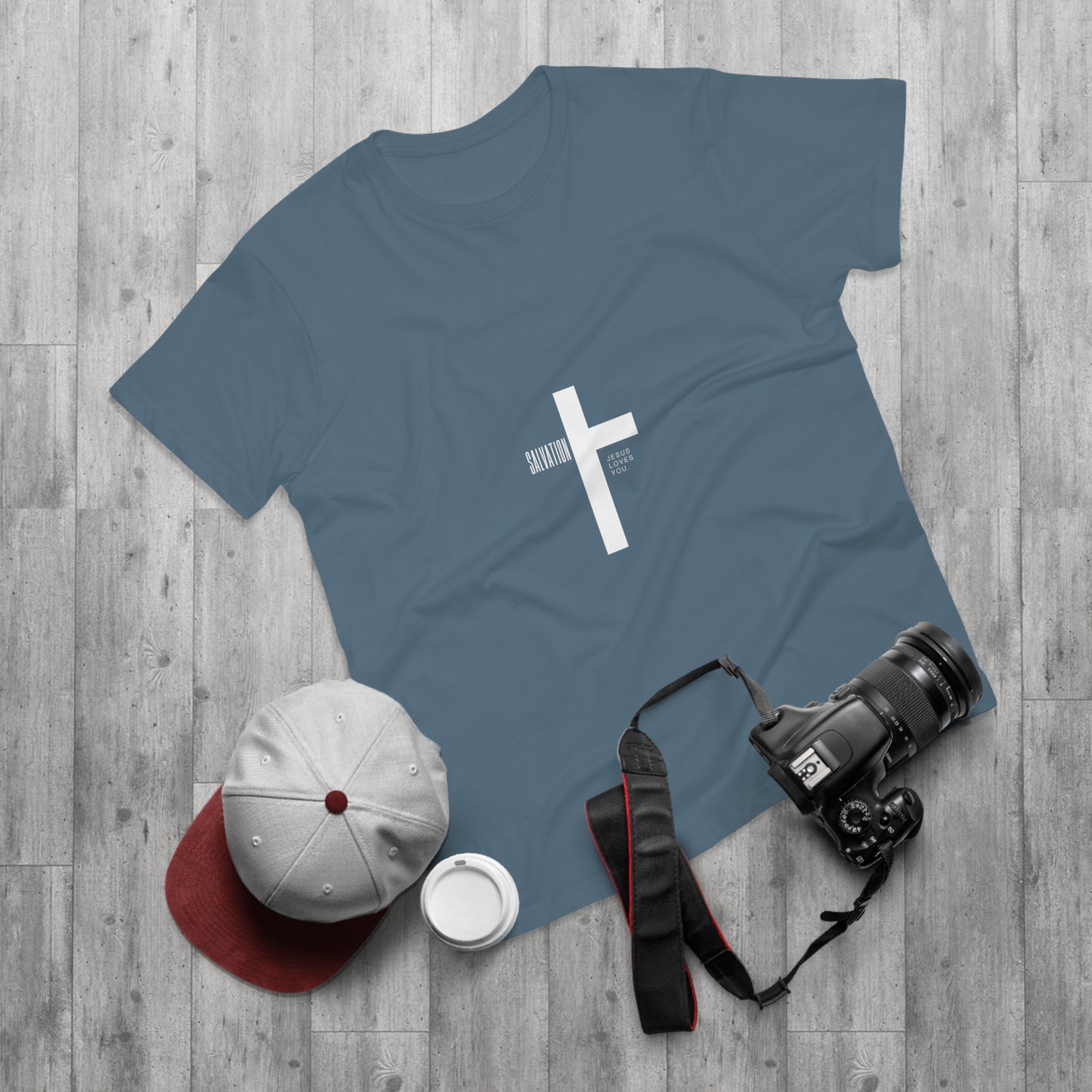 Minimalist Cross Graphic Men's T-Shirt - Faith-Inspired Tee