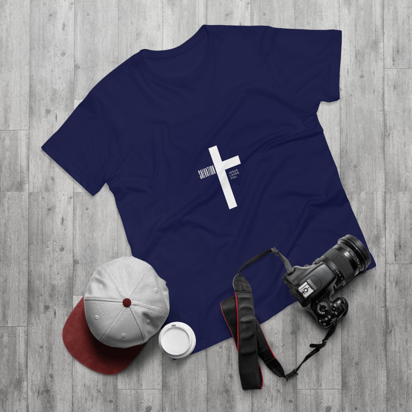Minimalist Cross Graphic Men's T-Shirt - Faith-Inspired Tee