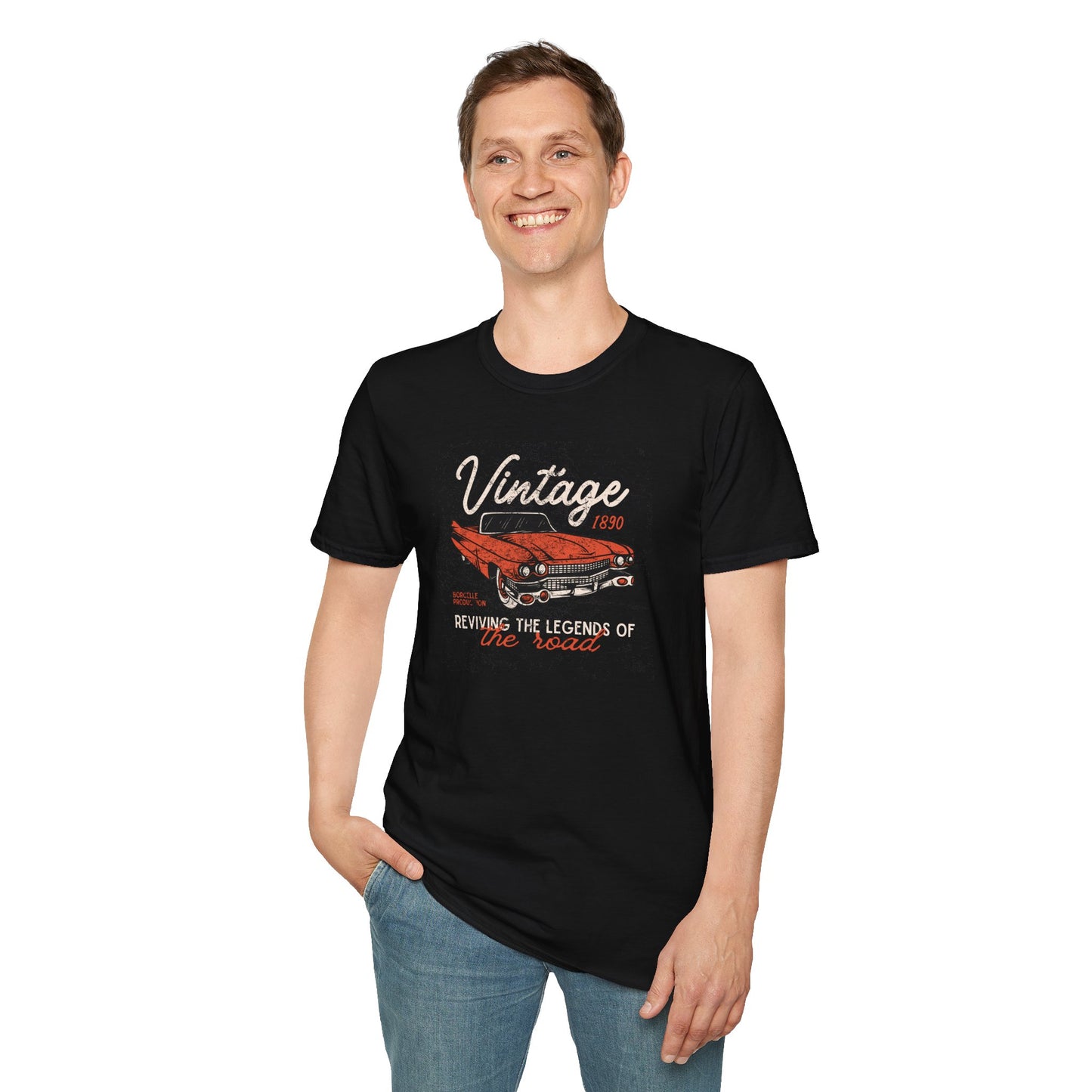 Vintage Car Unisex Softstyle T-Shirt - Perfect for Auto Enthusiasts