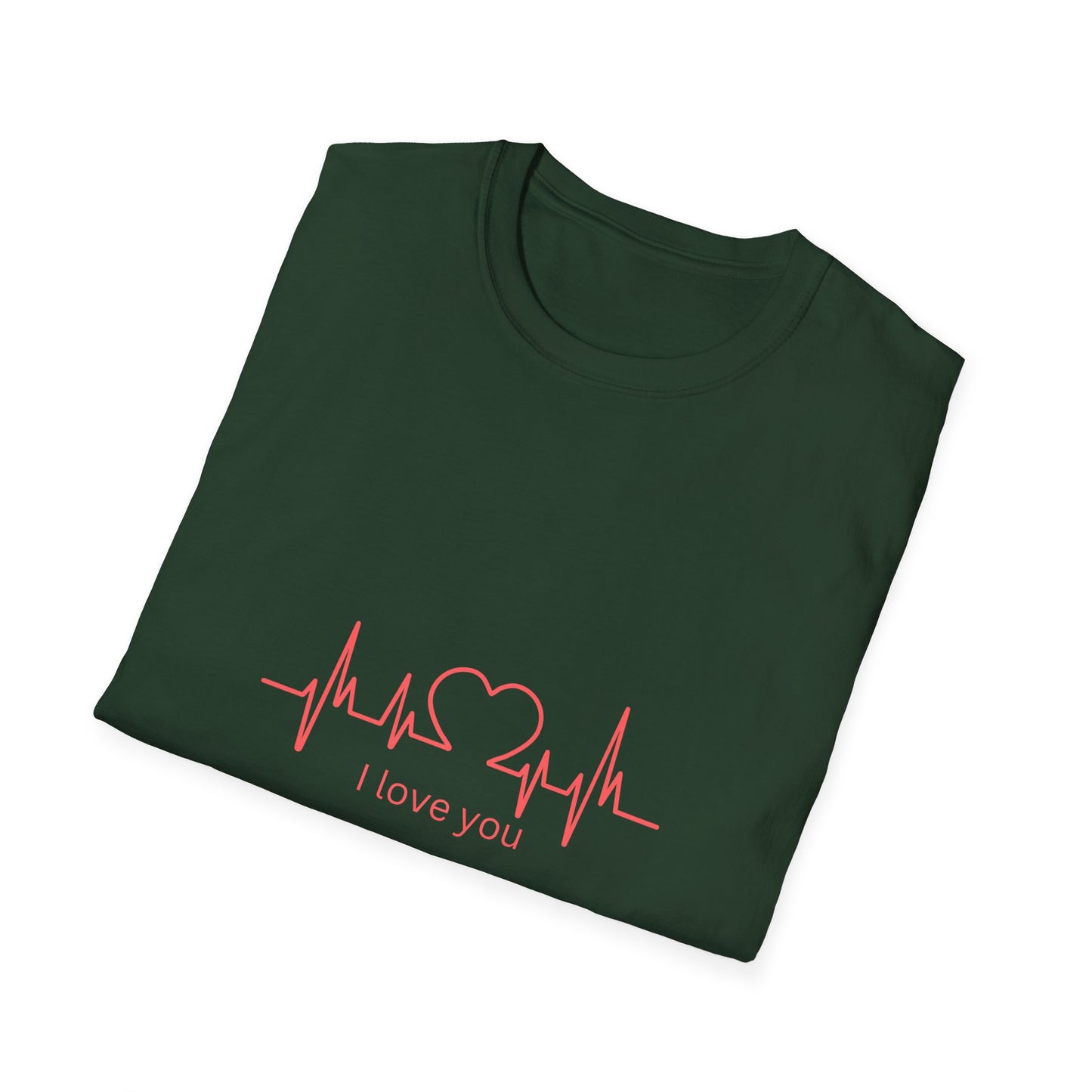 Heartbeat Love Unisex Softstyle T-Shirt - Casual Graphic Tee for Valentine's Day and Everyday Wear