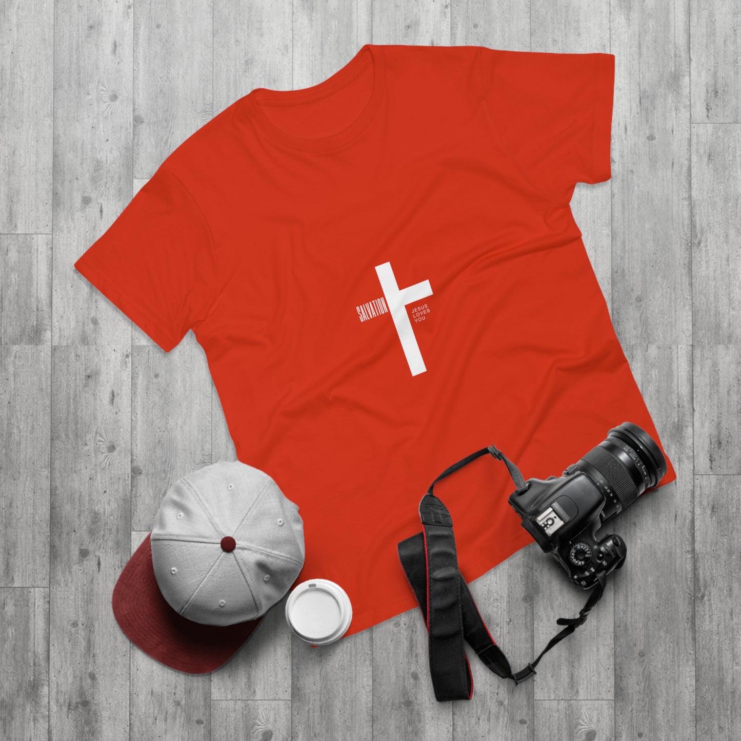 Minimalist Cross Graphic Men's T-Shirt - Faith-Inspired Tee