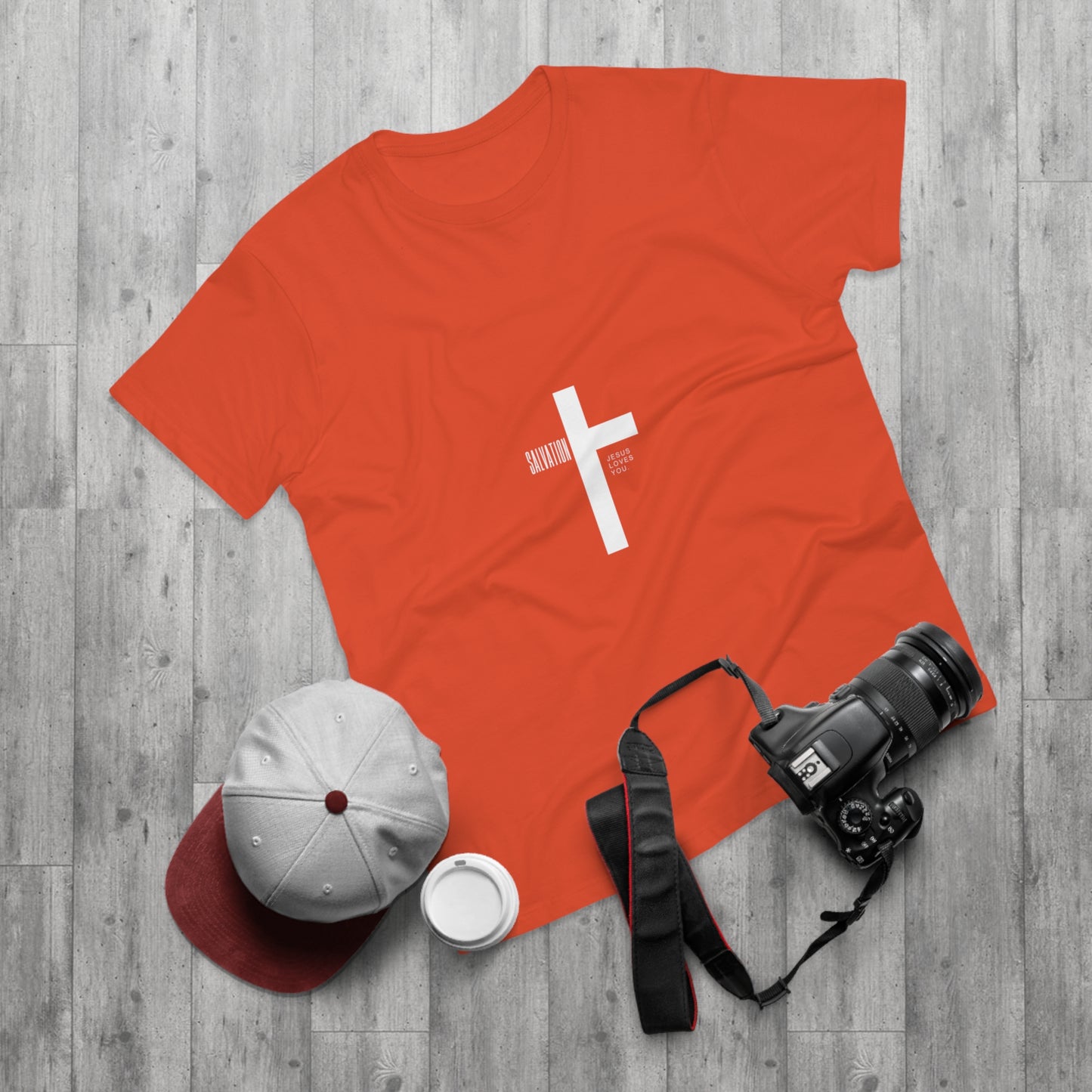 Minimalist Cross Graphic Men's T-Shirt - Faith-Inspired Tee
