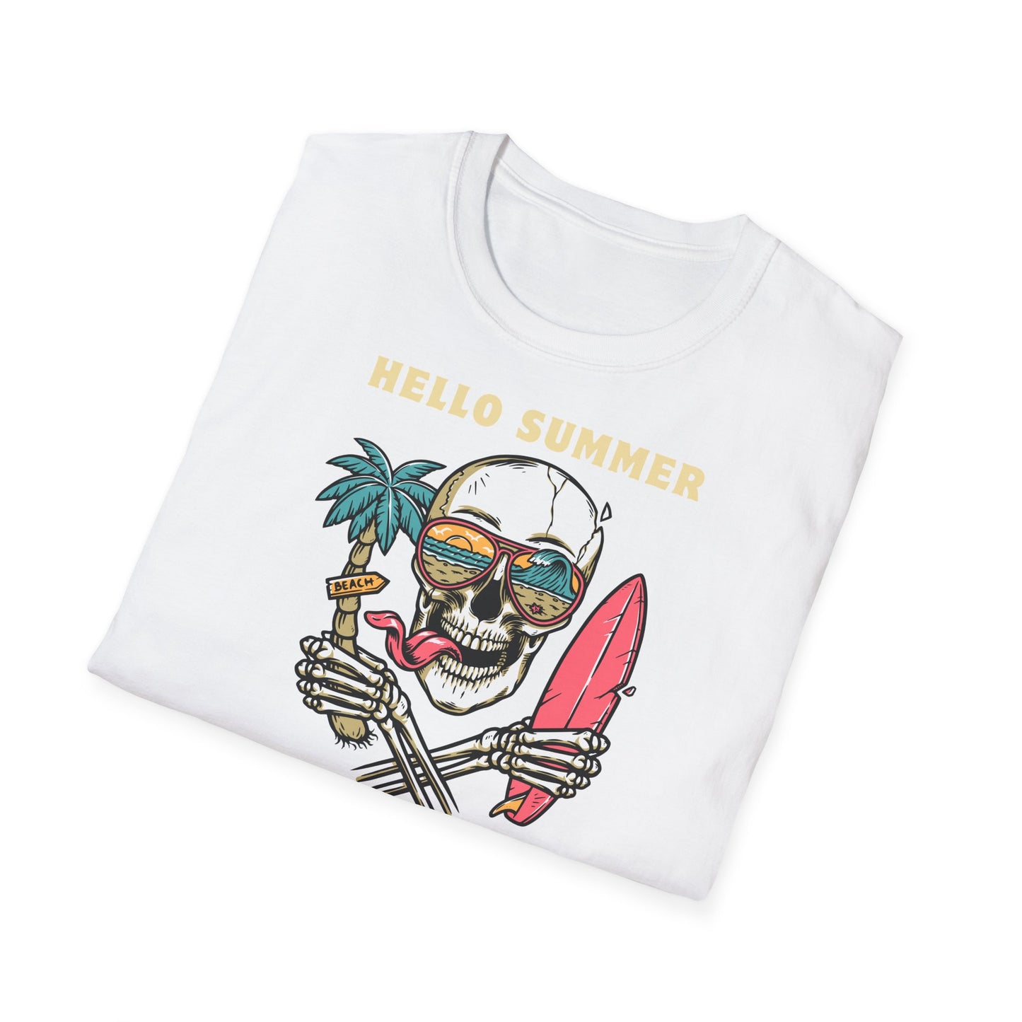 Hello Summer Skull T-Shirt - Good Vibes Unisex Tee