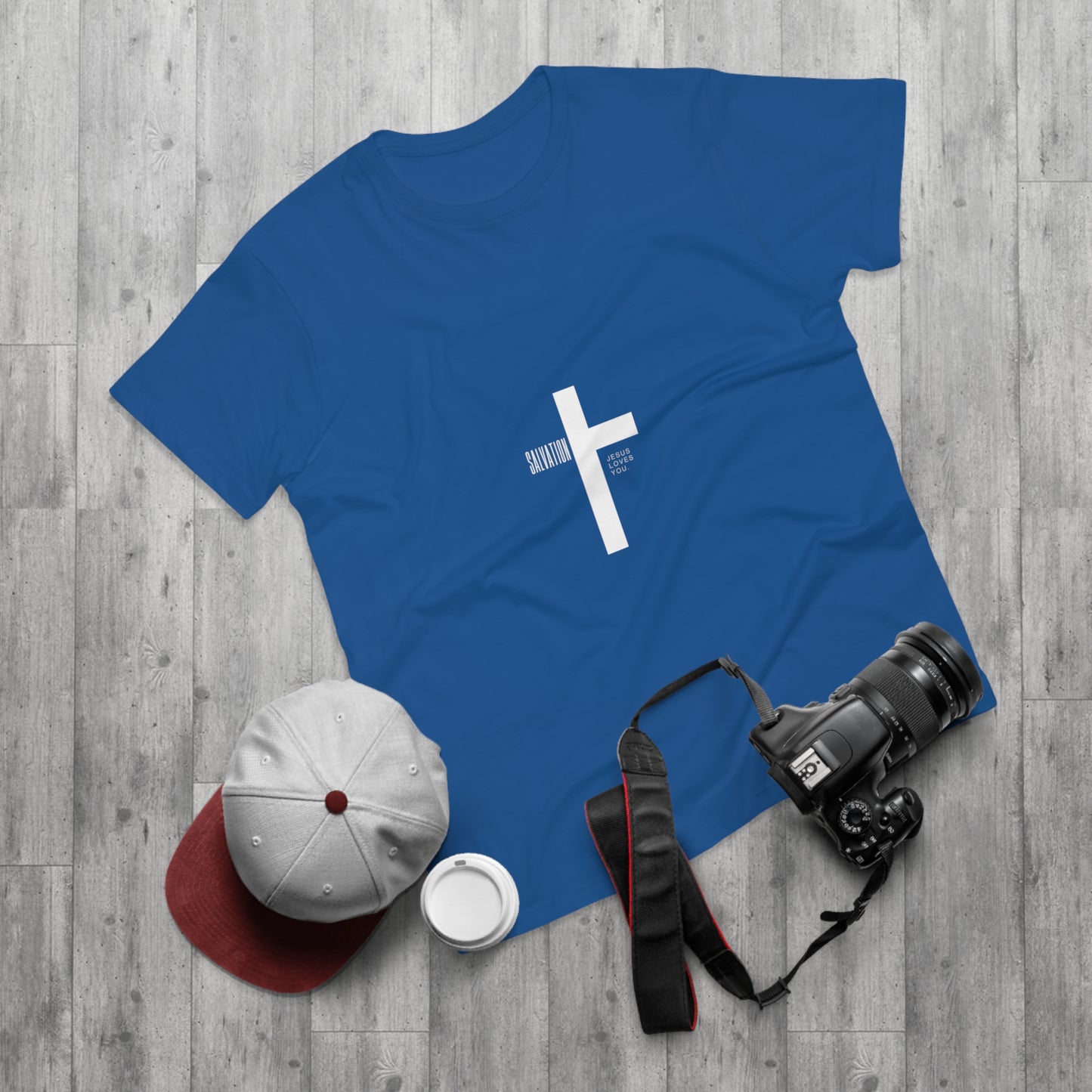Minimalist Cross Graphic Men's T-Shirt - Faith-Inspired Tee