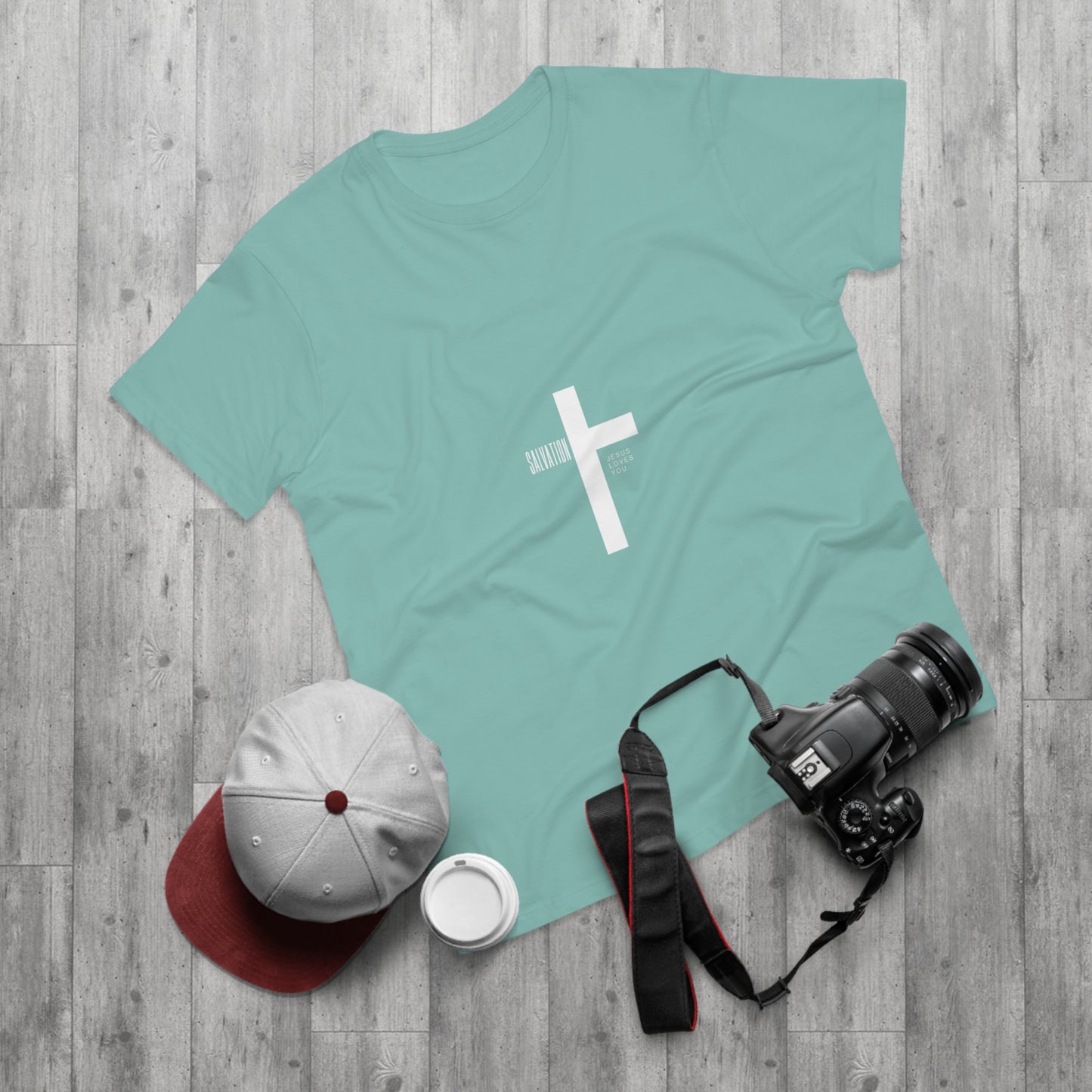 Minimalist Cross Graphic Men's T-Shirt - Faith-Inspired Tee