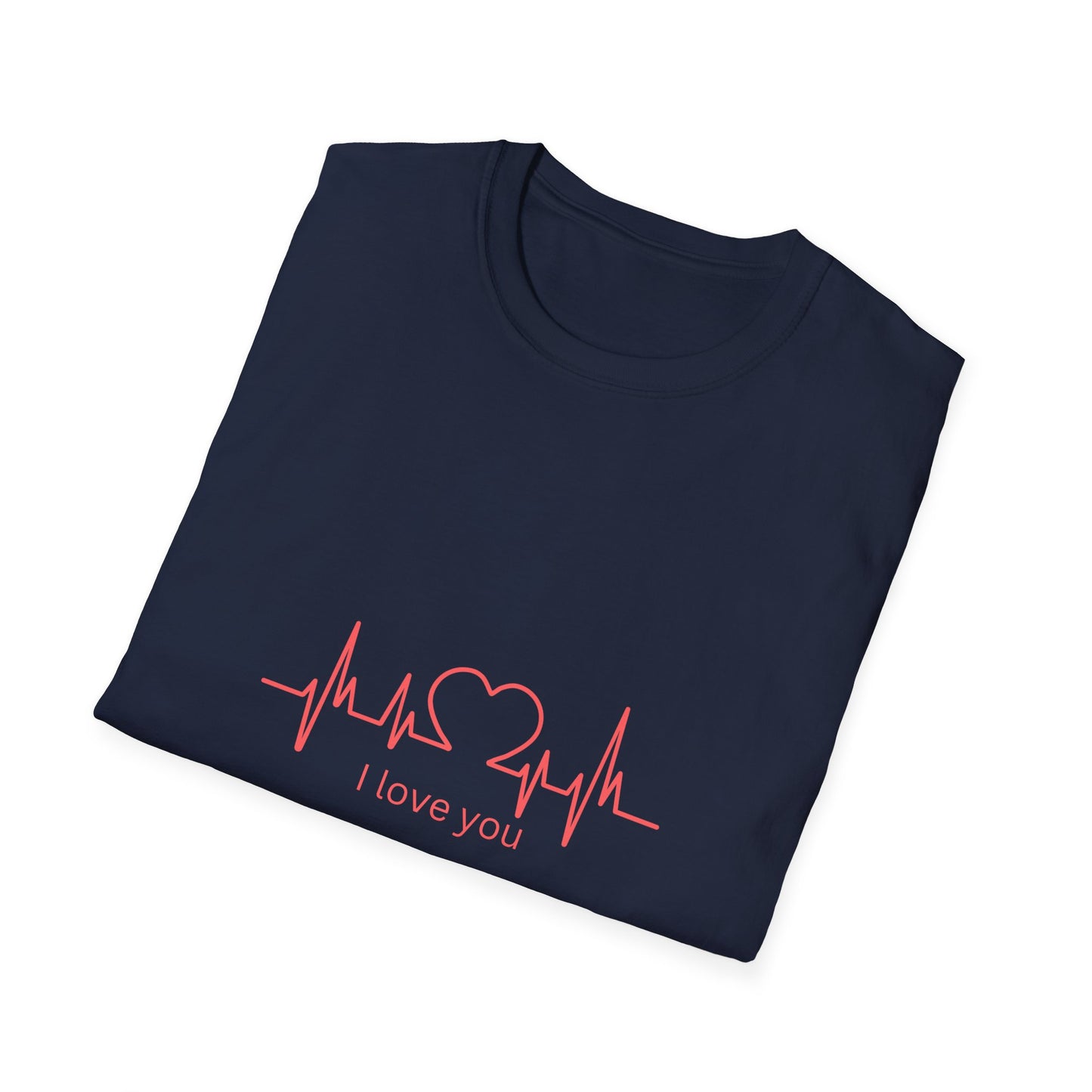 Heartbeat Love Unisex Softstyle T-Shirt - Casual Graphic Tee for Valentine's Day and Everyday Wear