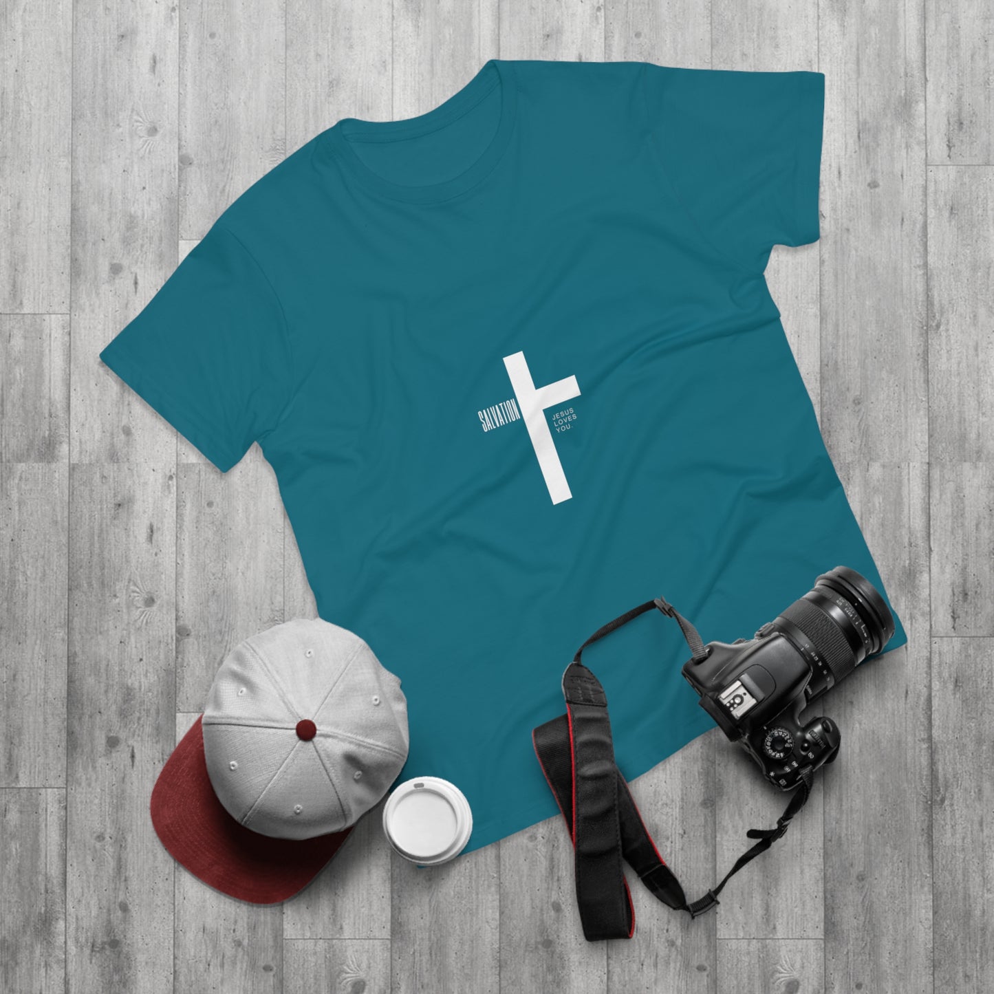 Minimalist Cross Graphic Men's T-Shirt - Faith-Inspired Tee