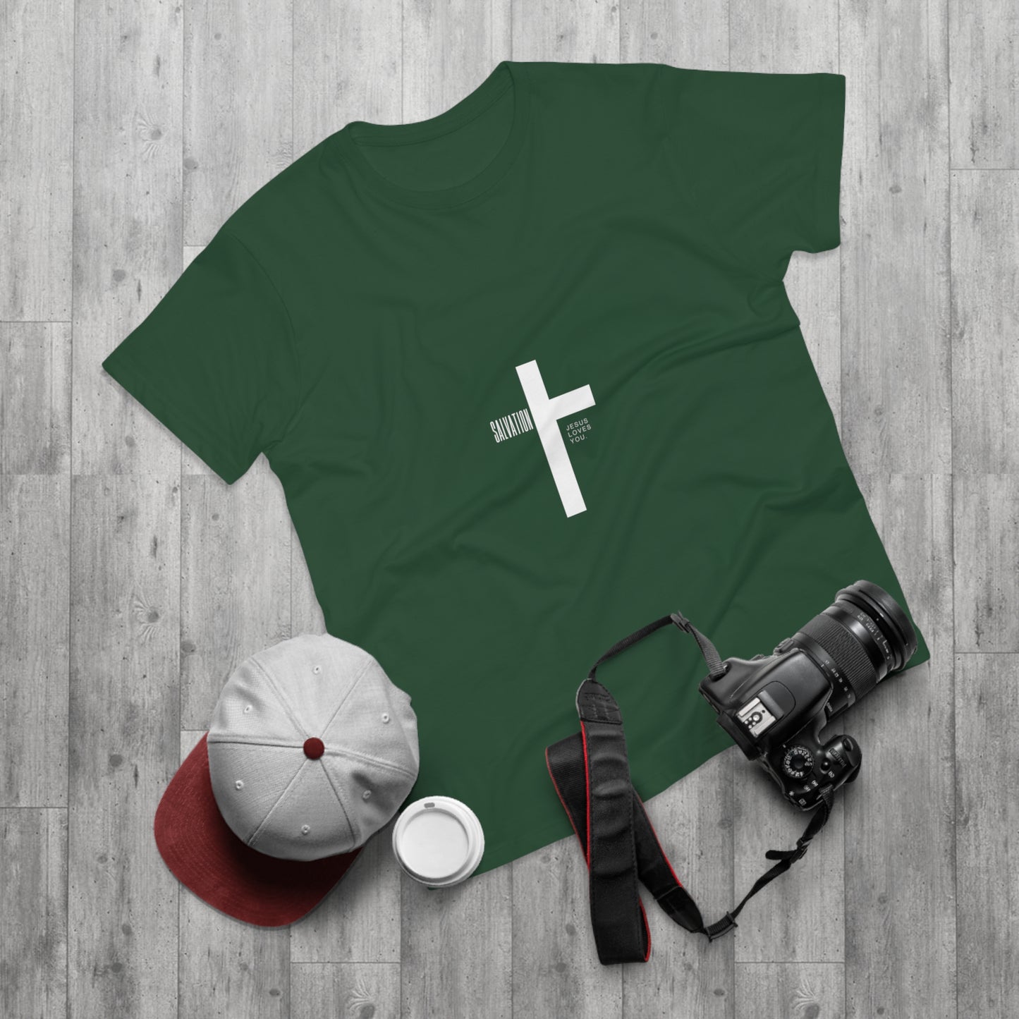Minimalist Cross Graphic Men's T-Shirt - Faith-Inspired Tee
