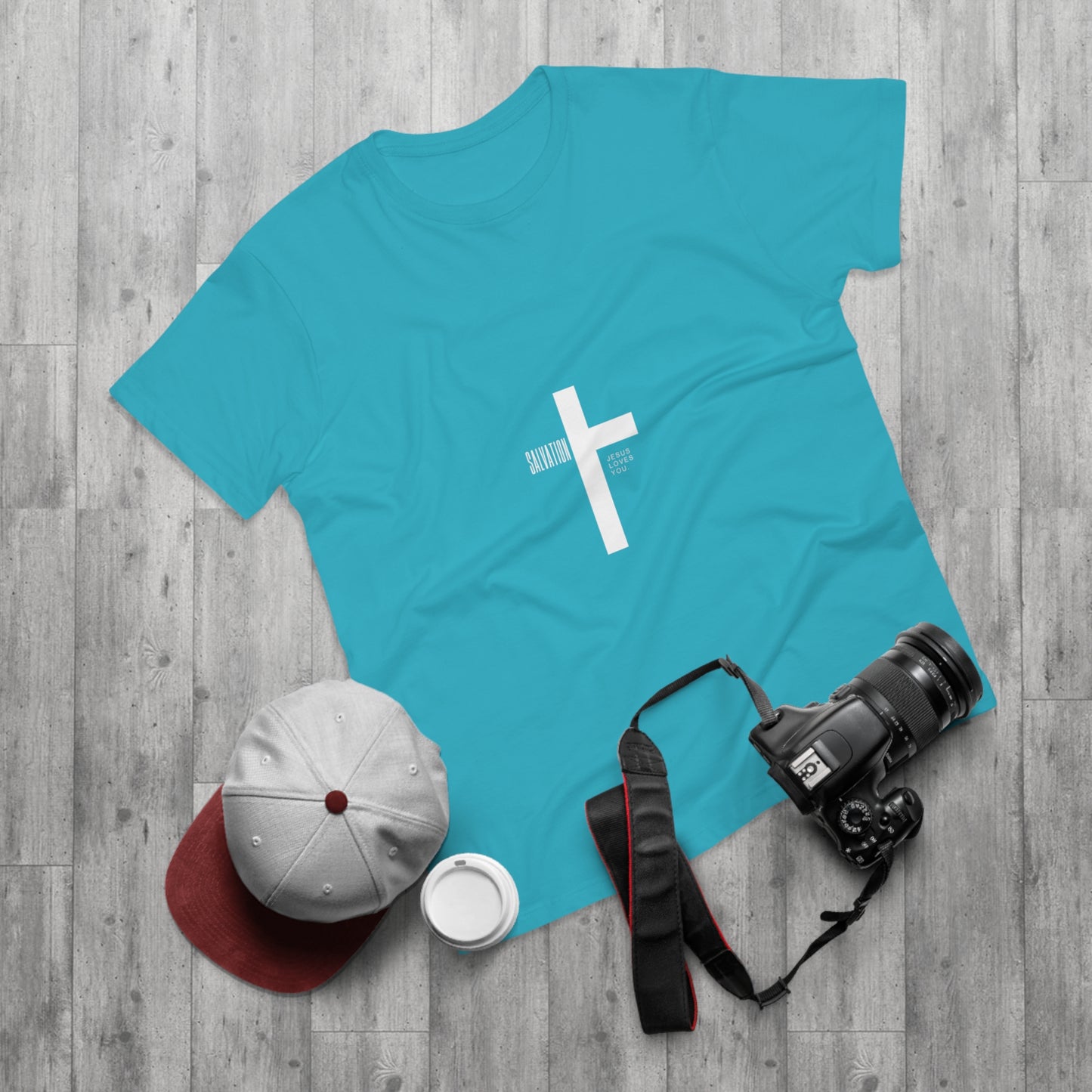 Minimalist Cross Graphic Men's T-Shirt - Faith-Inspired Tee