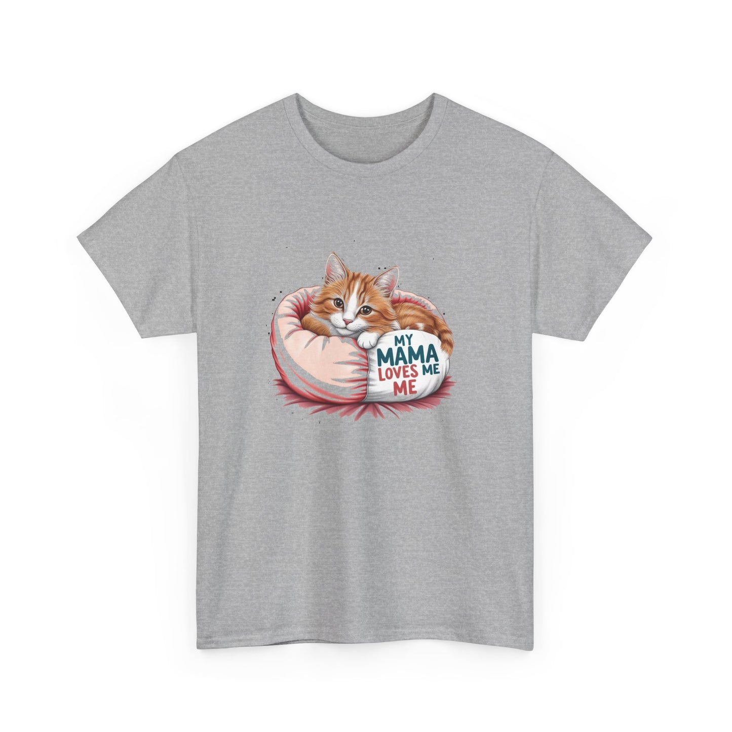 My Mama Loves Me Cat T-Shirt - Unisex Heavy Cotton Tee for Cat Lovers