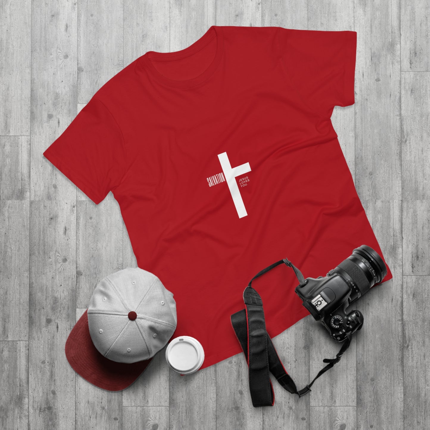 Minimalist Cross Graphic Men's T-Shirt - Faith-Inspired Tee