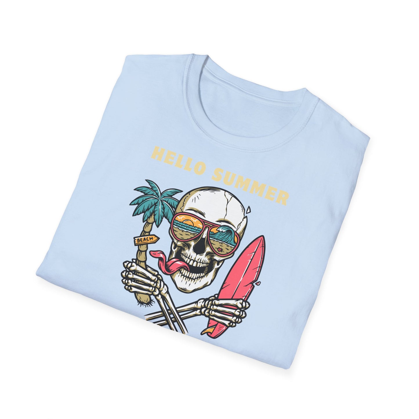 Hello Summer Skull T-Shirt - Good Vibes Unisex Tee