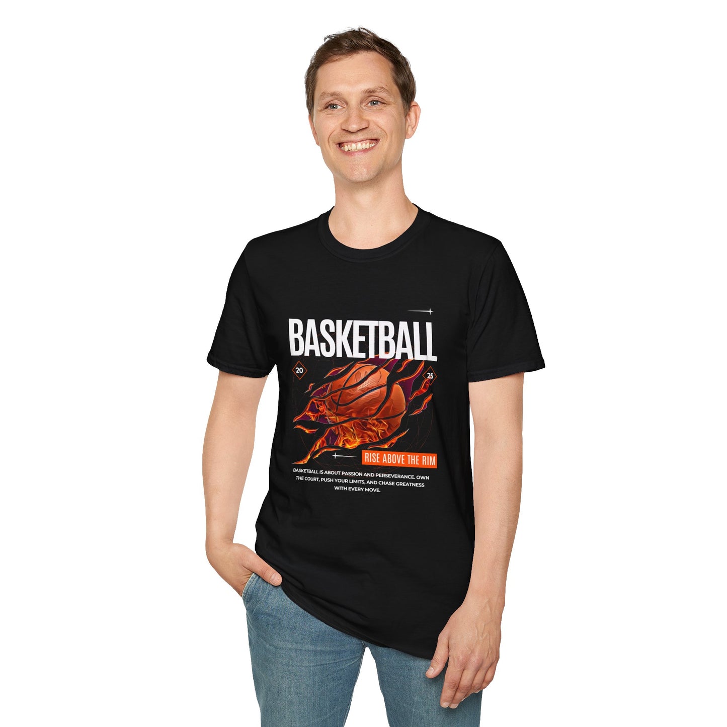 Basketball Inspiration Unisex Softstyle T-Shirt - Rise Above the Rim