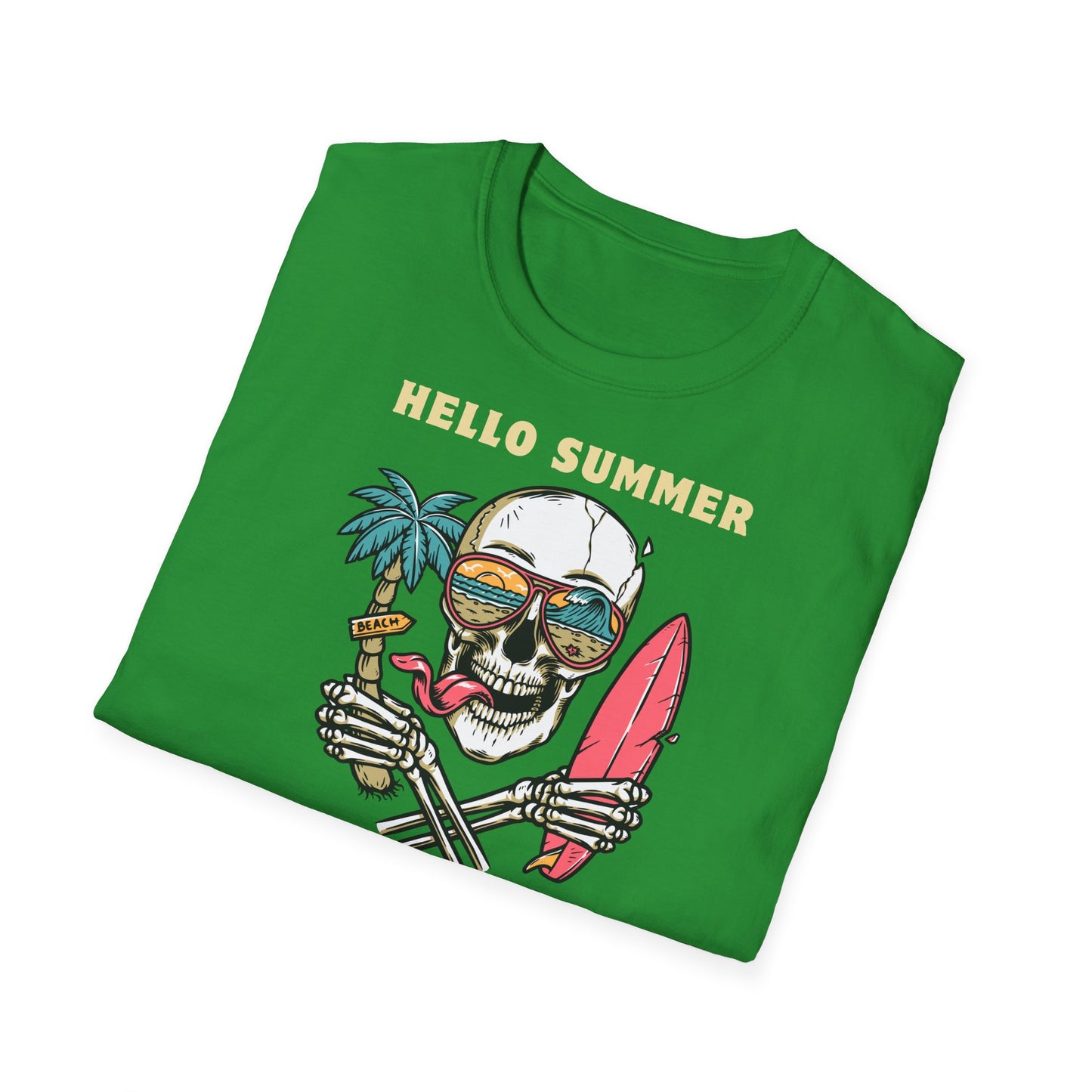 Hello Summer Skull T-Shirt - Good Vibes Unisex Tee